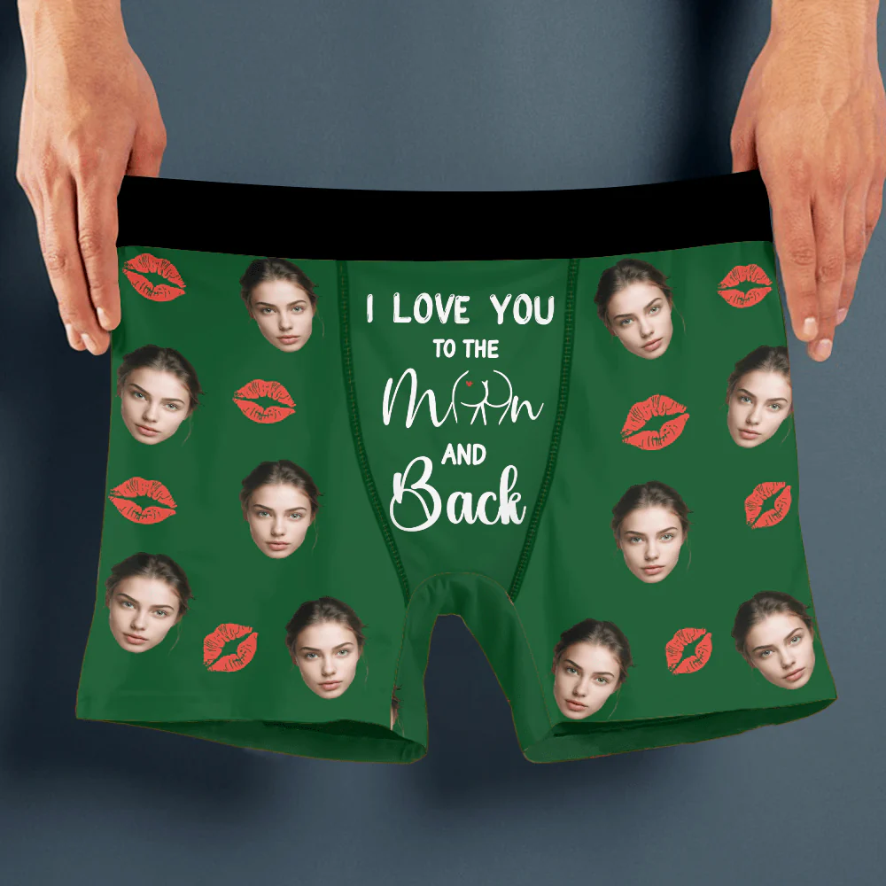I Love You To Moon and Back Custom Girlfriend, Wife Photo Boxer Anniversary Gift CH07 895226 - Image 3
