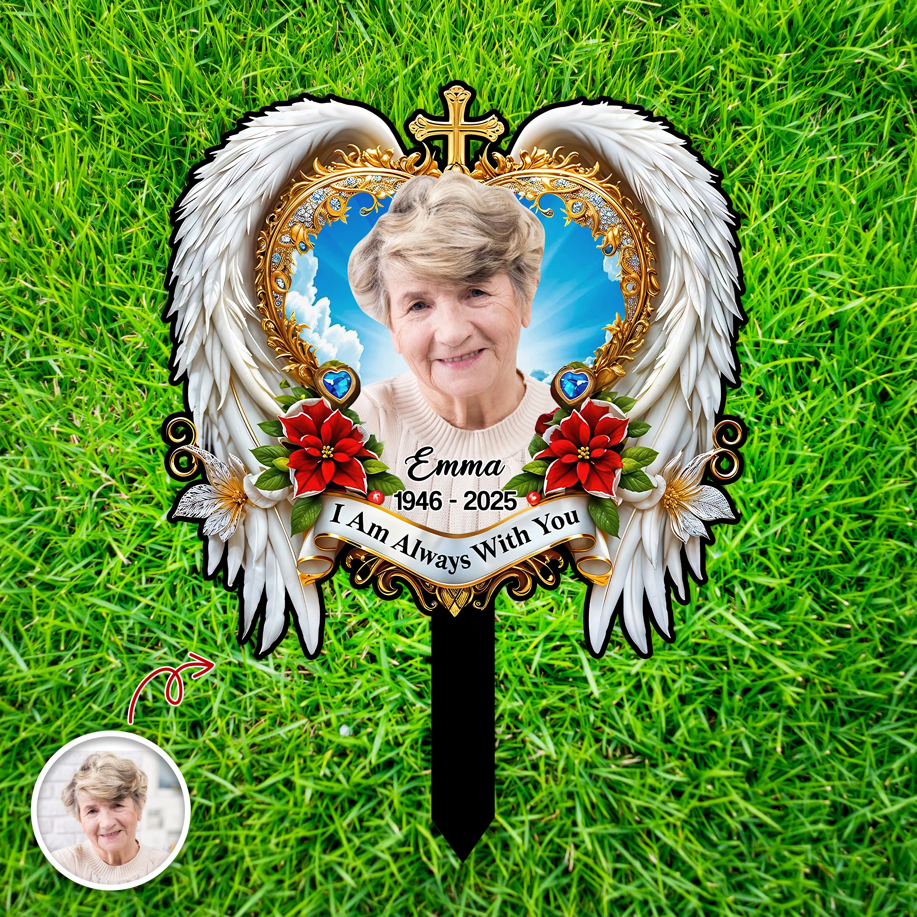 I'm Always With You - Custom Memorial Photo Acrylic Garden Stake CH07 896562 - Image 4