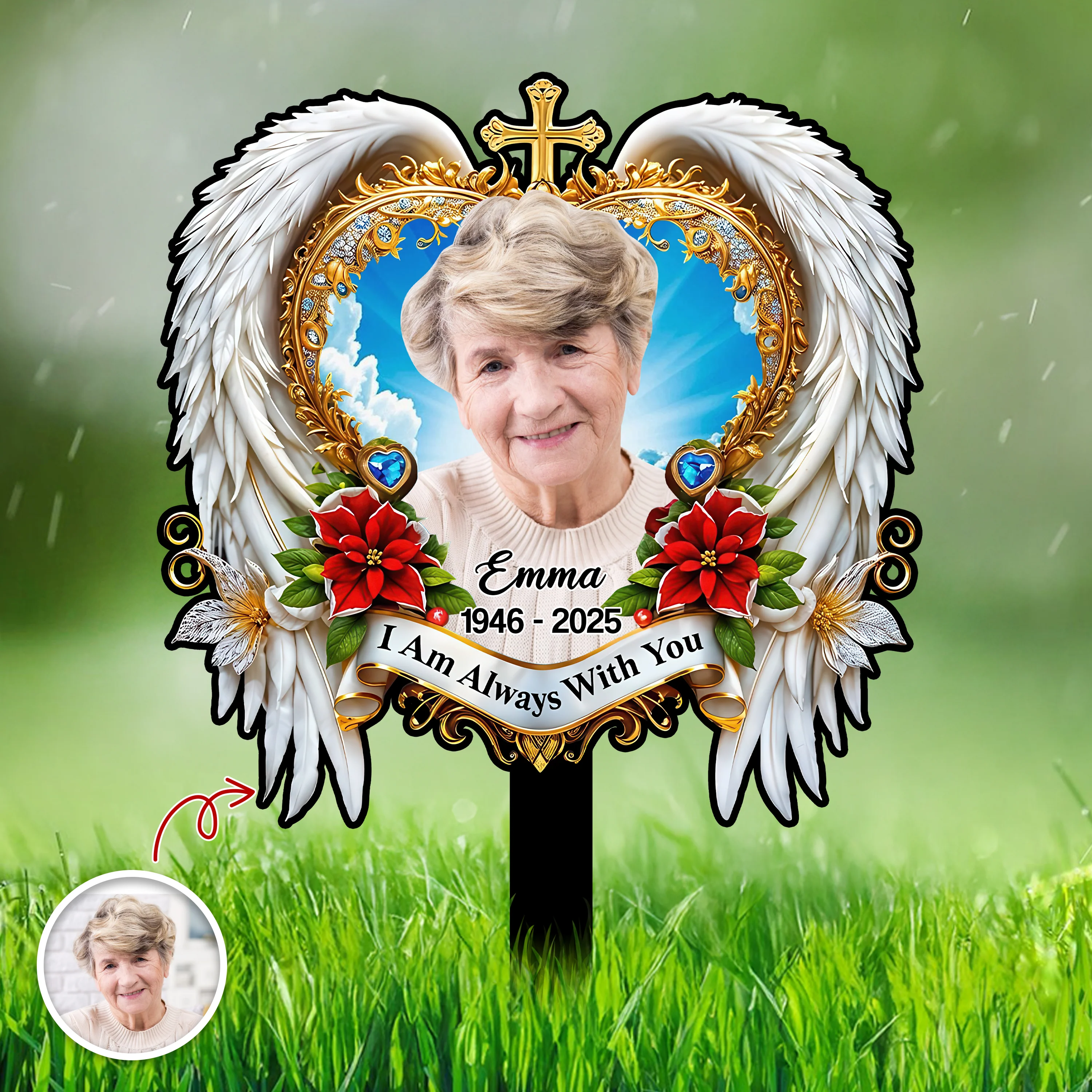 I'm Always With You - Custom Memorial Photo Acrylic Garden Stake CH07 896562 - Image 5