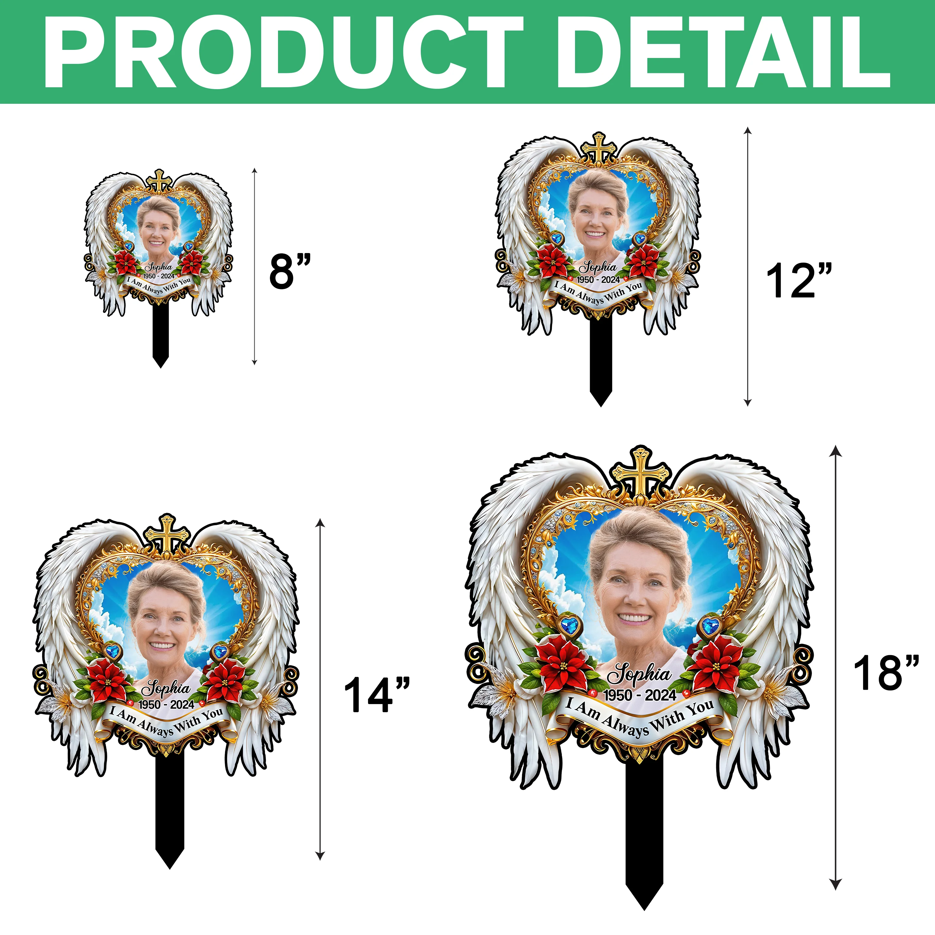 I'm Always With You - Custom Memorial Photo Acrylic Garden Stake CH07 896562 - Image 7