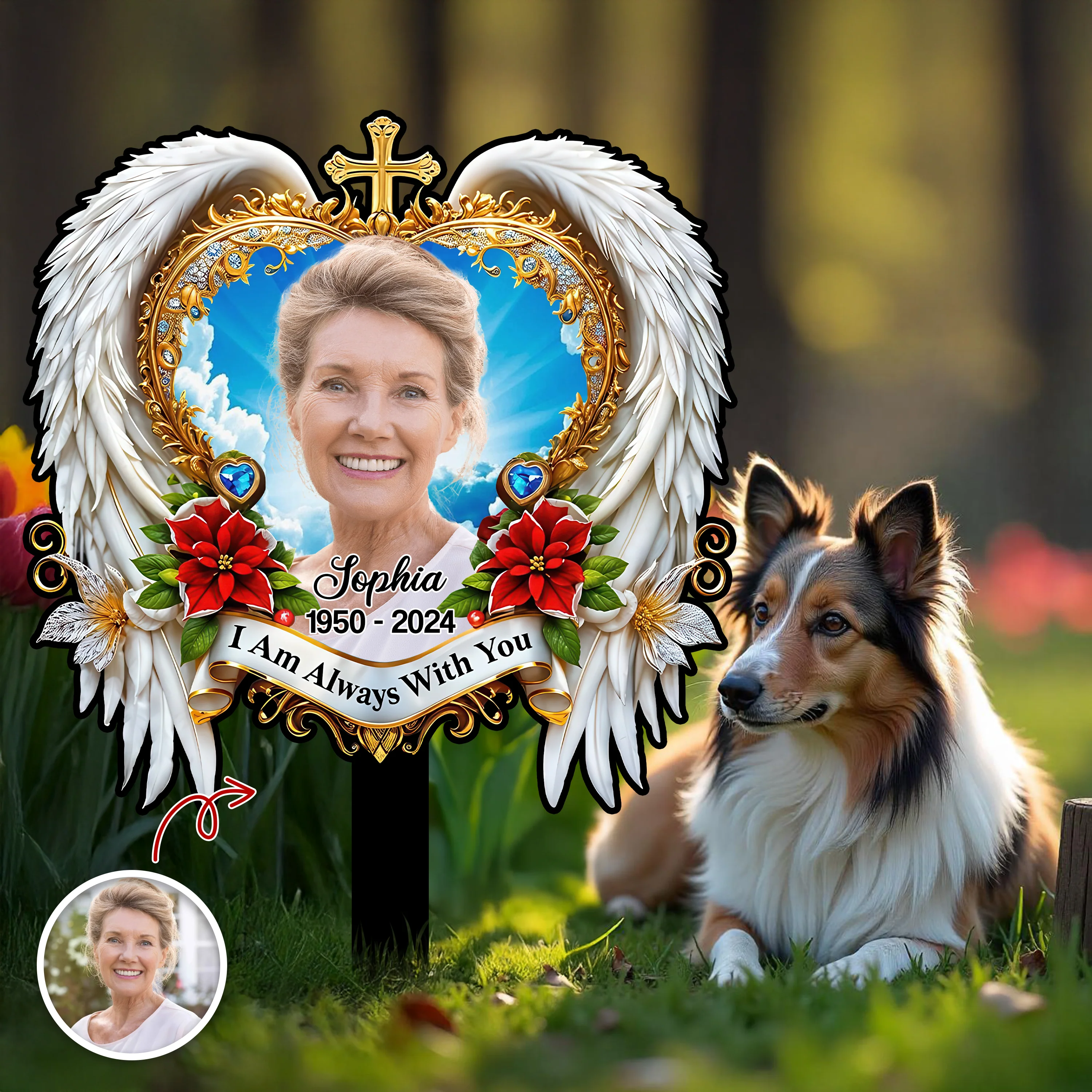 I'm Always With You - Custom Memorial Photo Acrylic Garden Stake CH07 896562 - Image 8