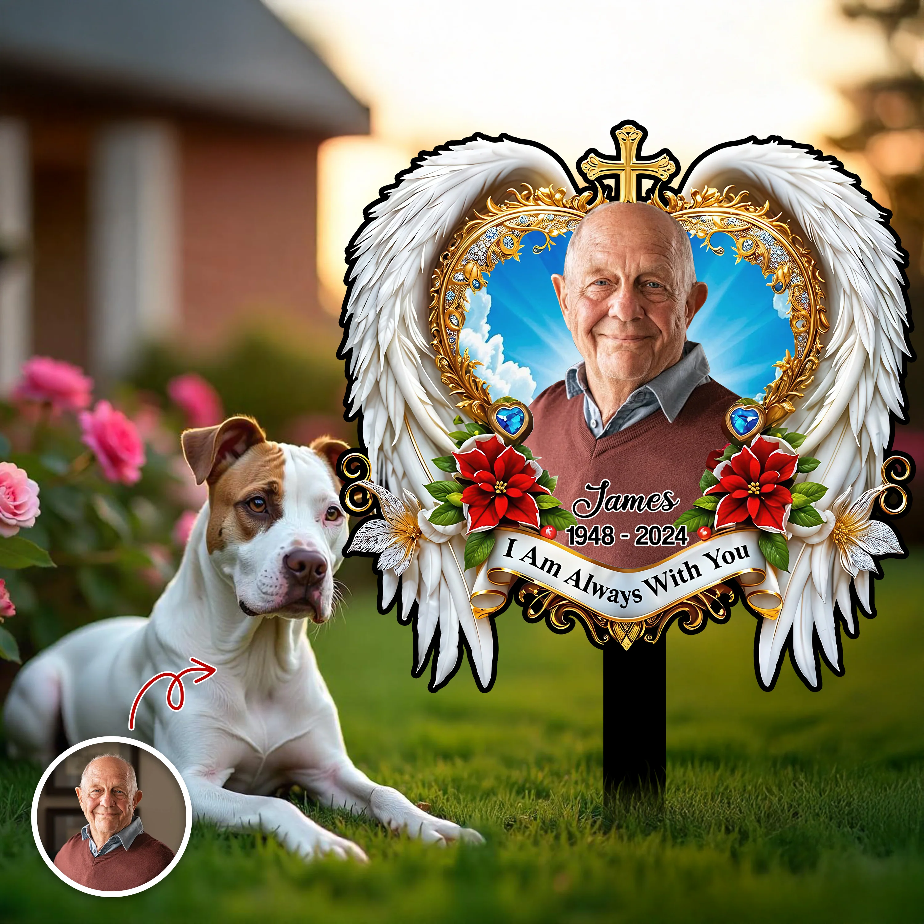 I'm Always With You - Custom Memorial Photo Acrylic Garden Stake CH07 896562 - Image 9