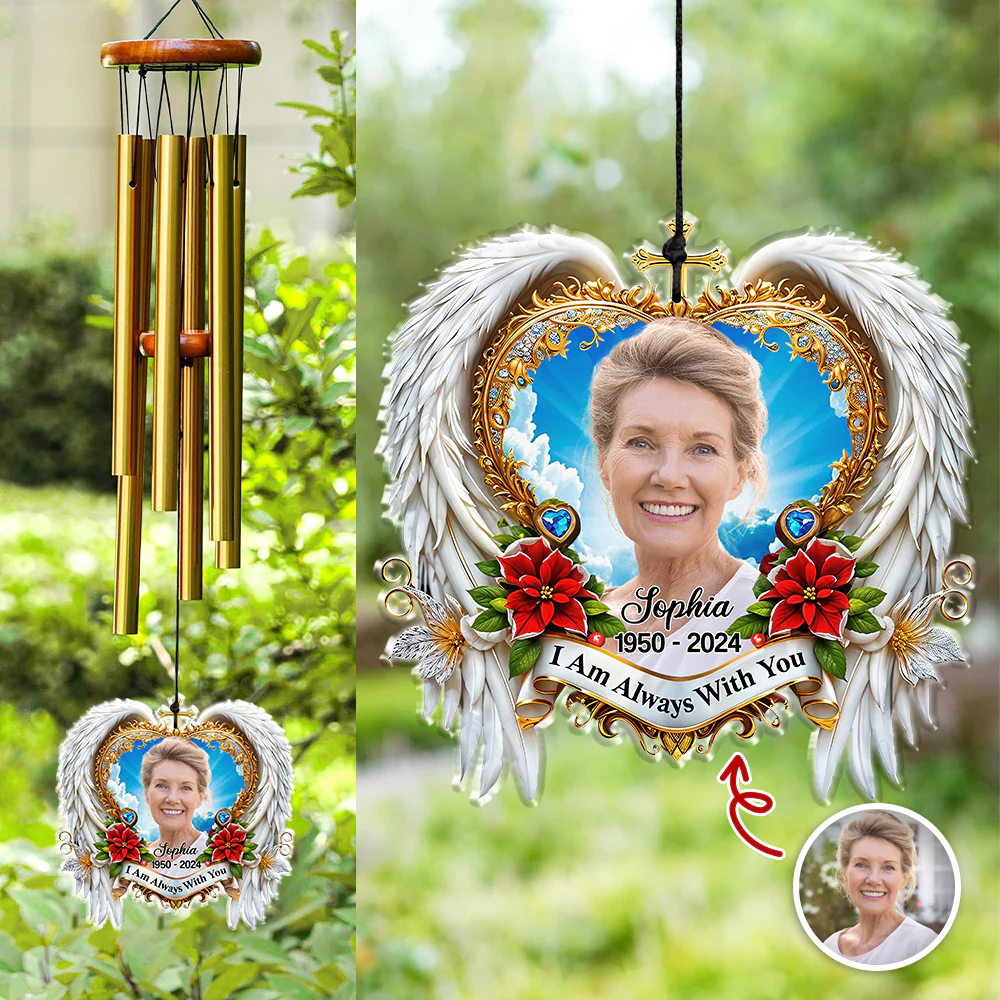 I'm Always With You - Custom Memorial Photo Acrylic Wind Chimes CH07 896508 - Image 3