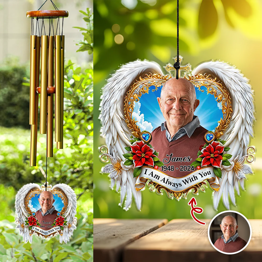 I'm Always With You - Custom Memorial Photo Acrylic Wind Chimes CH07 896508 - Image 6