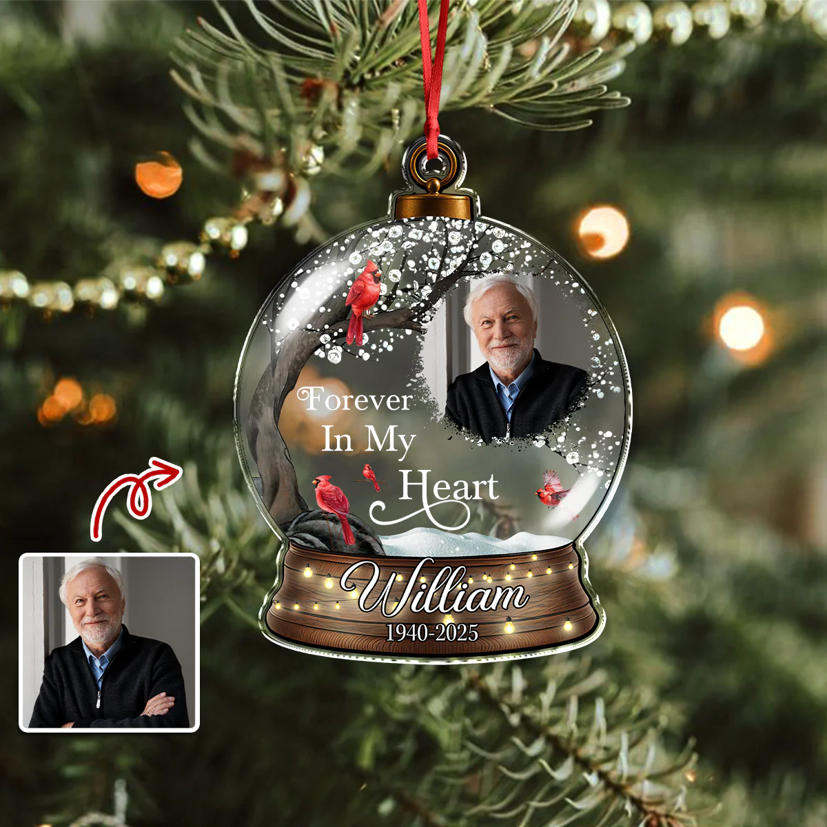 I'm Always With You - Personalized Memorial Photo Acrylic Ornament CH07 896480 - Image 2