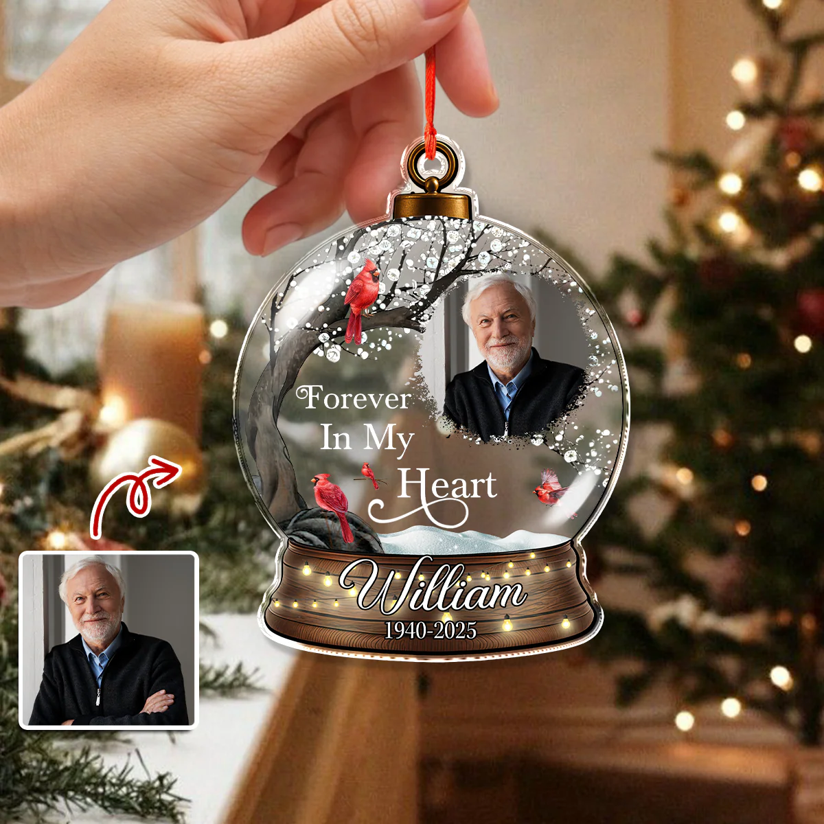 I'm Always With You - Personalized Memorial Photo Acrylic Ornament CH07 896480 - Image 4