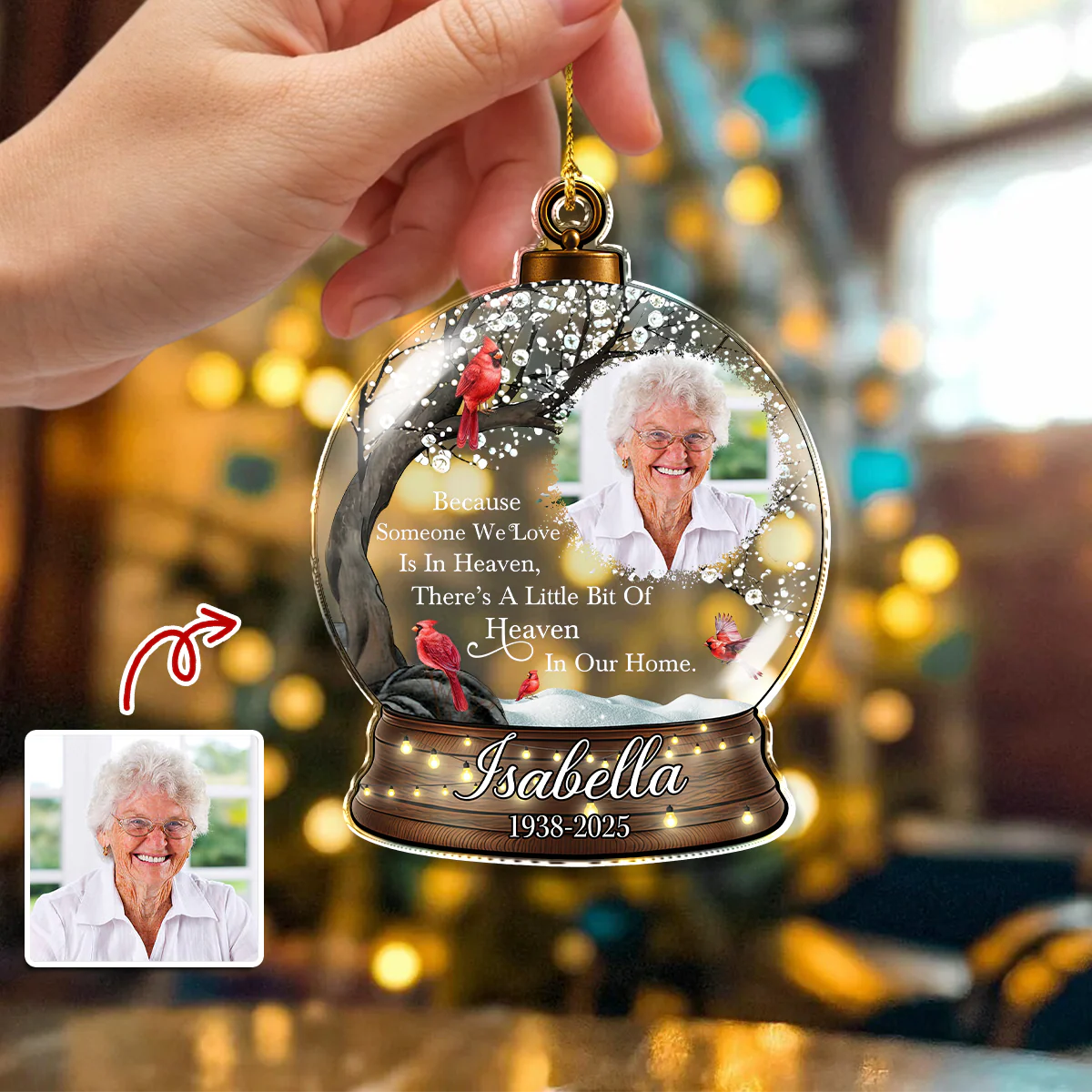 I'm Always With You - Personalized Memorial Photo Acrylic Ornament CH07 896480 - Image 5
