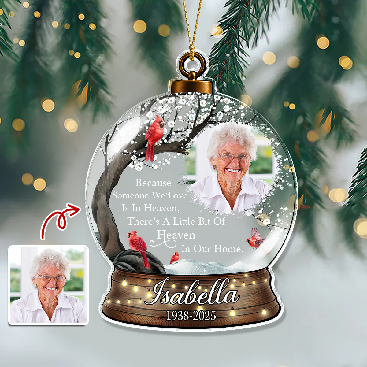I'm Always With You - Personalized Memorial Photo Acrylic Ornament CH07 896480 - Image 6