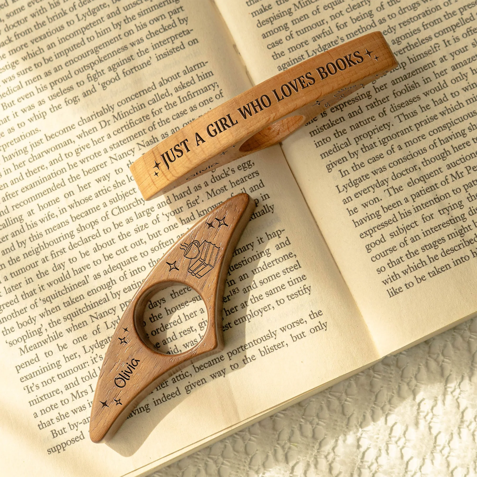 Just A Girl Who Love Books Personalized Engraved Book Page Holder CH07 899512 - Image 4