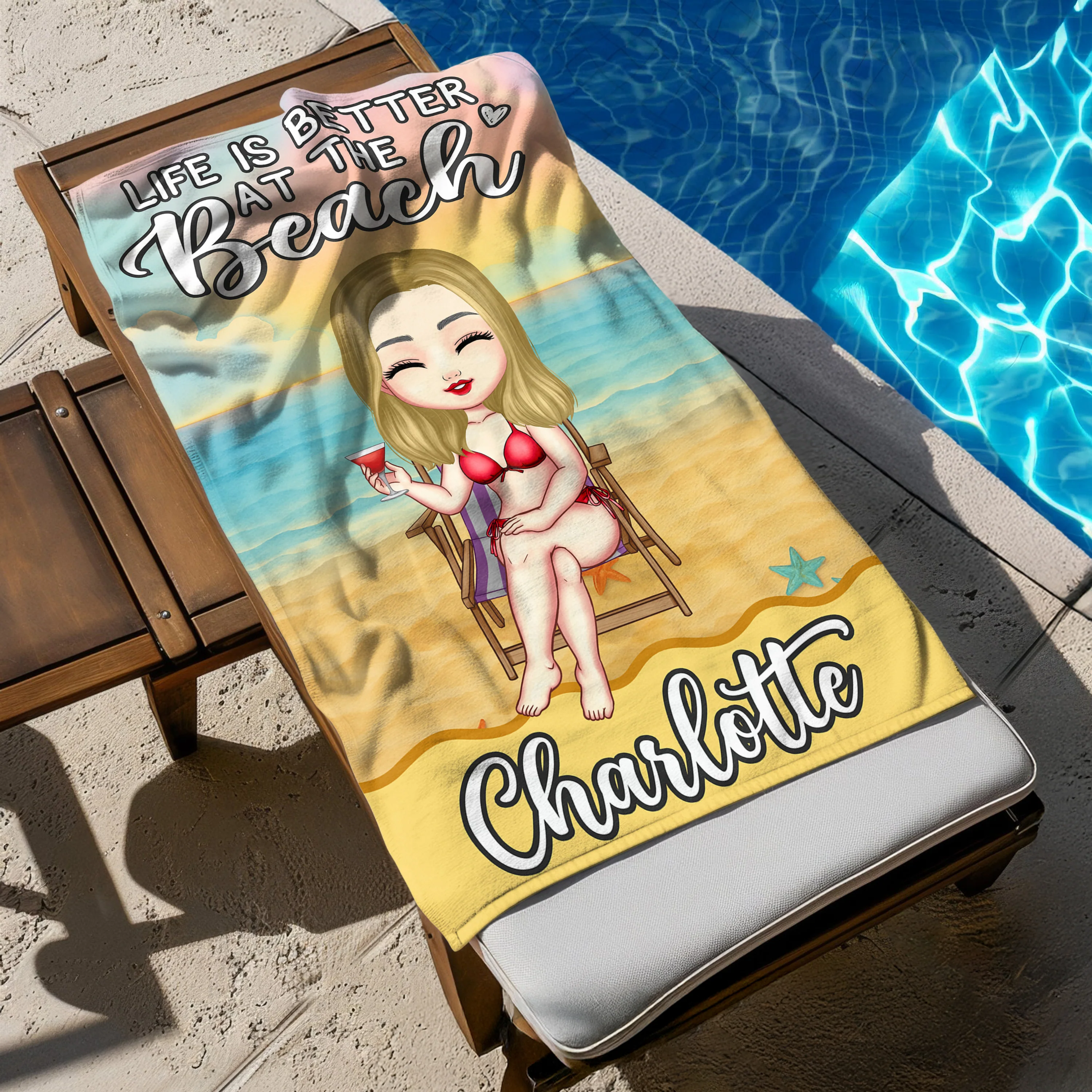 Just A Girl Who Loves Beaches Personalized Beach Towel Summer Vacation Gift CH07 895810 - Image 3