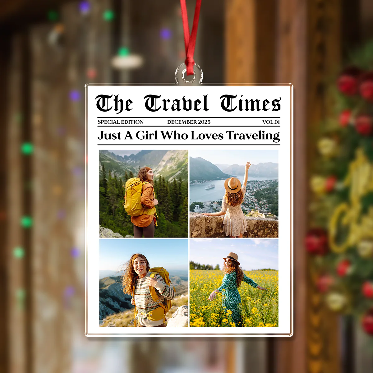 Just A Girl Who Loves Traveling - Custom Photo Acrylic Ornament Personalized Gift For Travel Lovers CH07 899312 - Image 7