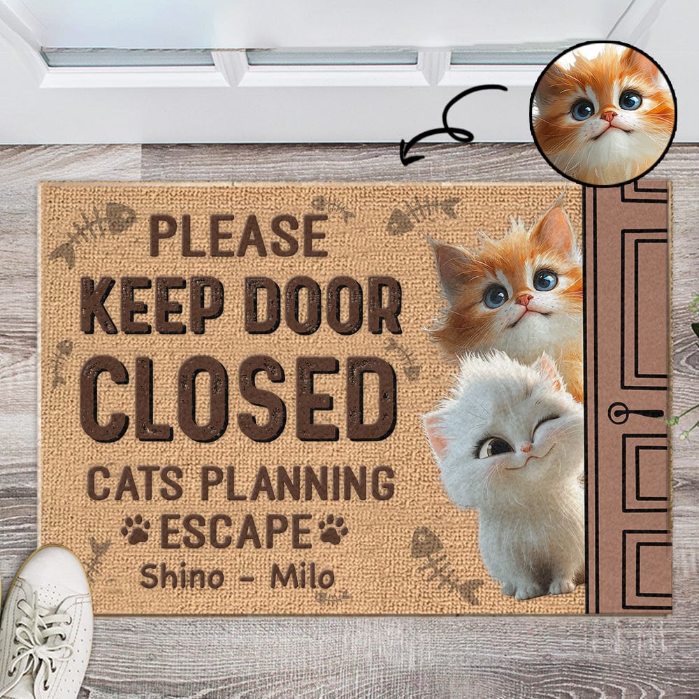 Keep Door Closed Cats Planning Escape Personalized Doormat Funny Gift For Cat Lovers CH07 895232 - Image 10