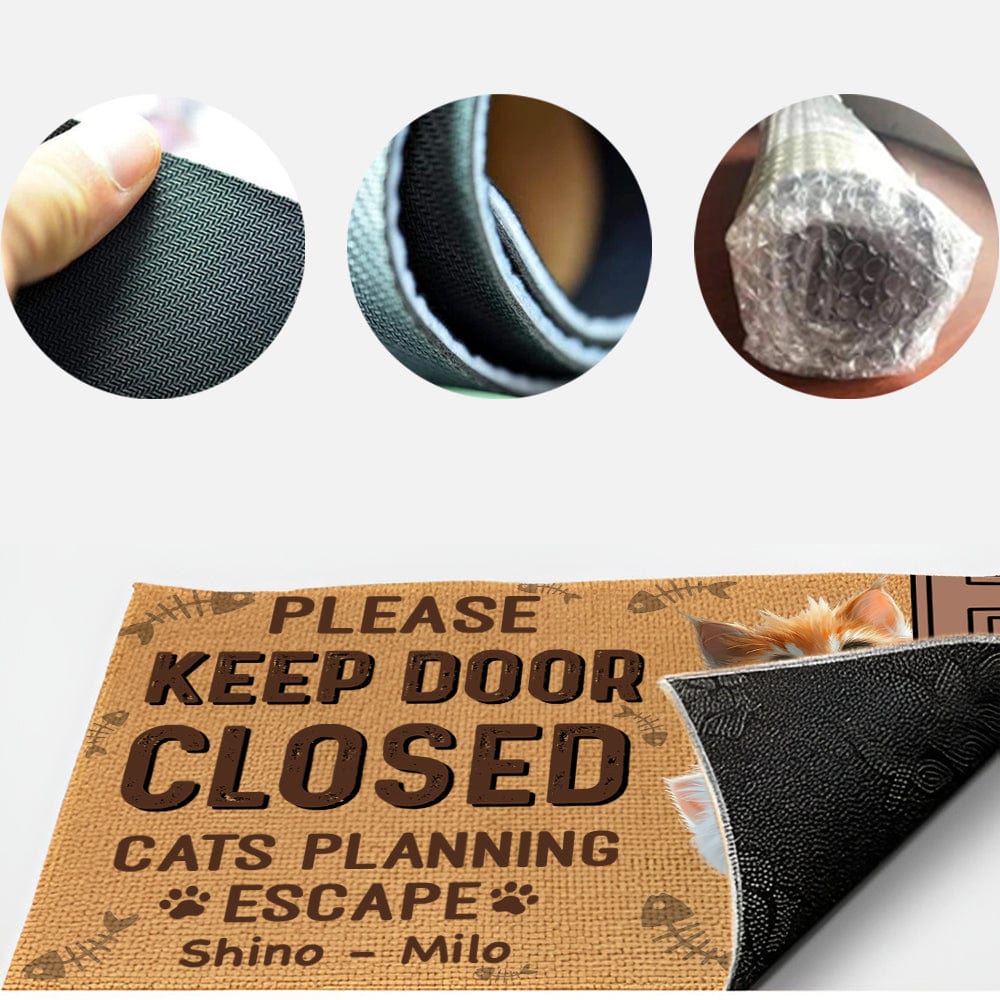 Keep Door Closed Cats Planning Escape Personalized Doormat Funny Gift For Cat Lovers CH07 895232 - Image 6