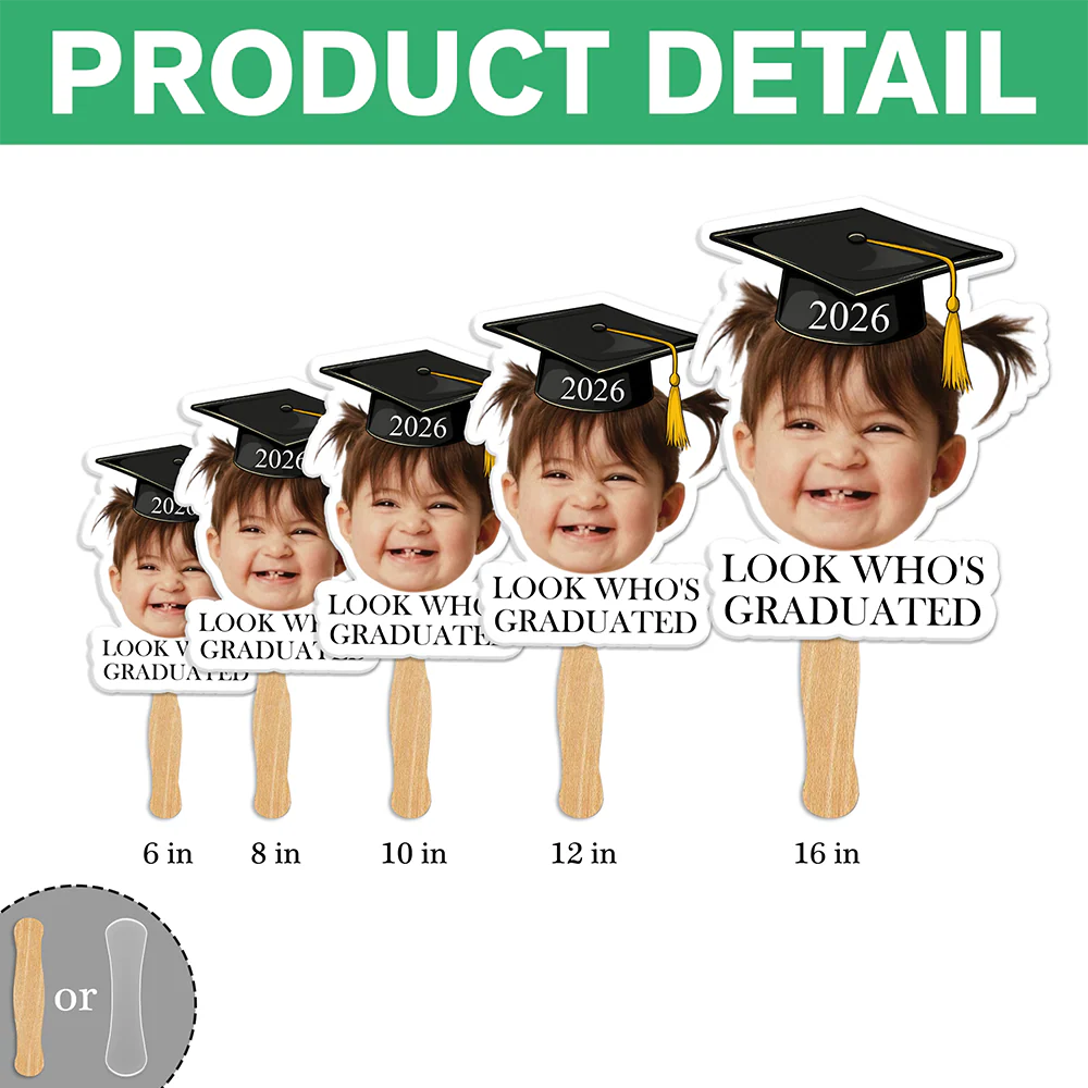 Look Who's Graduated Custom Funny Face Graduation 2026 Big Heads Face Fan CH07 895580 - Image 12
