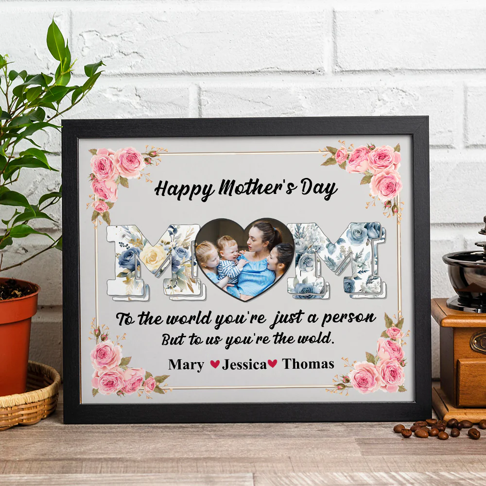 Mom, To Me You're The Wold Custom Photo Picture Frame Mothers Day Gift For Mom CH07 895274 - Image 3