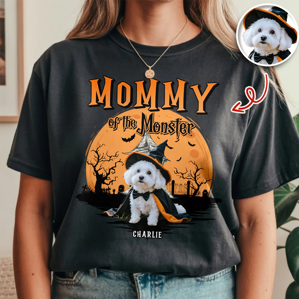 Mother Of Monsters Custom Dog Cat Photo Halloween Comfort Color Shirt CH07 899432 - Image 2