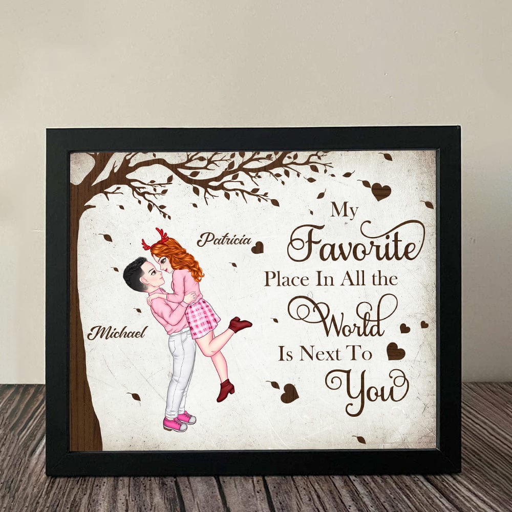 My Favorite Place In The World Is Next To You Personalized Couple Canvas Picture Frame Romantic Gift For Him Her HA75 895038 - Image 2