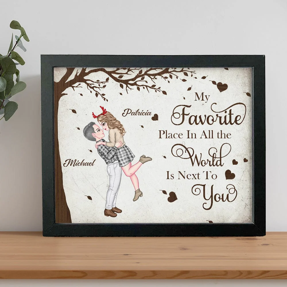My Favorite Place In The World Is Next To You Personalized Couple Canvas Picture Frame Romantic Gift For Him Her HA75 895038 - Image 4
