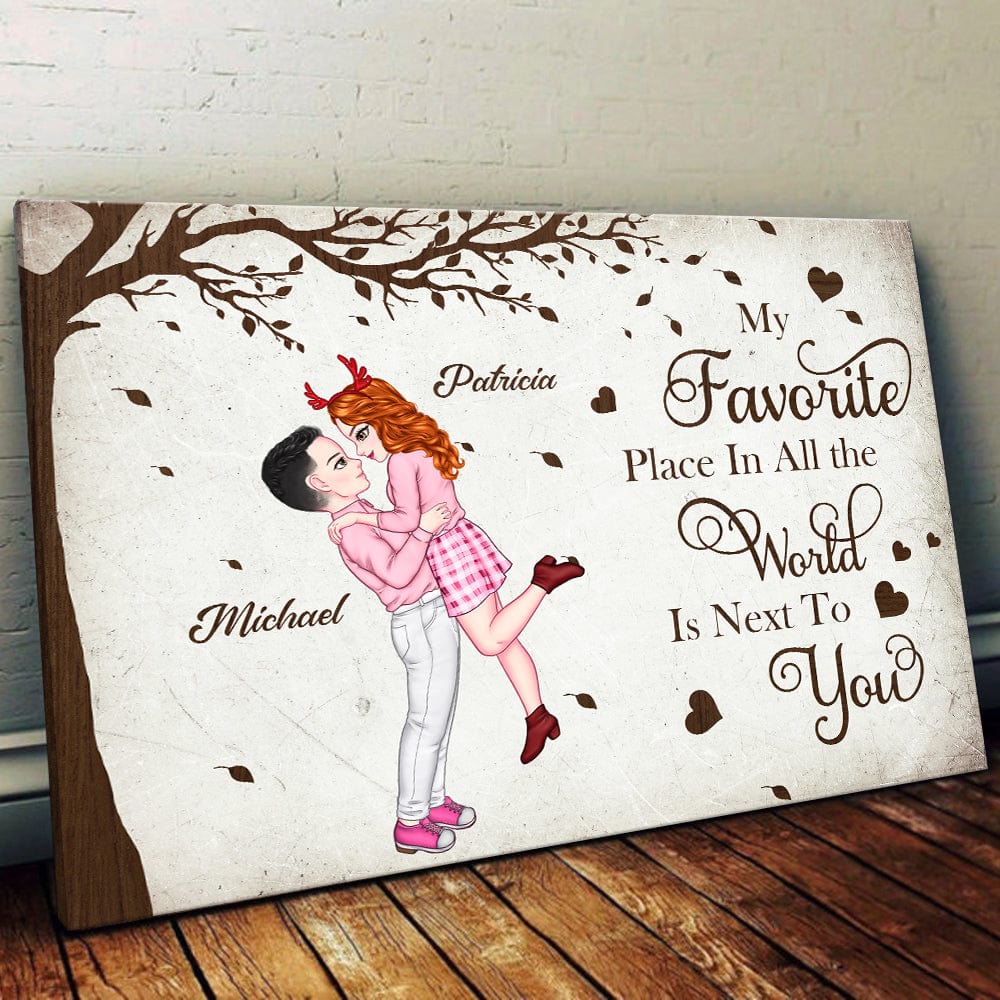 My Favorite Place In The World Is Next To You Personalized Couple Canvas Picture Frame Romantic Gift For Him Her HA75 895038 - Image 9