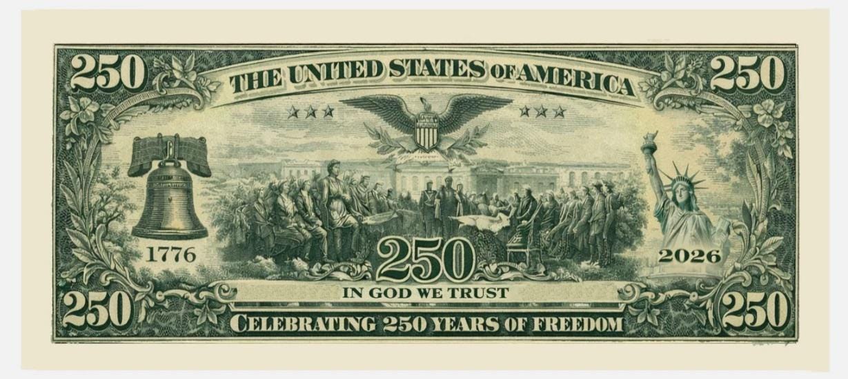 Pack of 20 – U.S. 250th Anniversary Semiquincentennial Commemorative Bills Funny 4th of July Gift CH07 911722 - Image 4