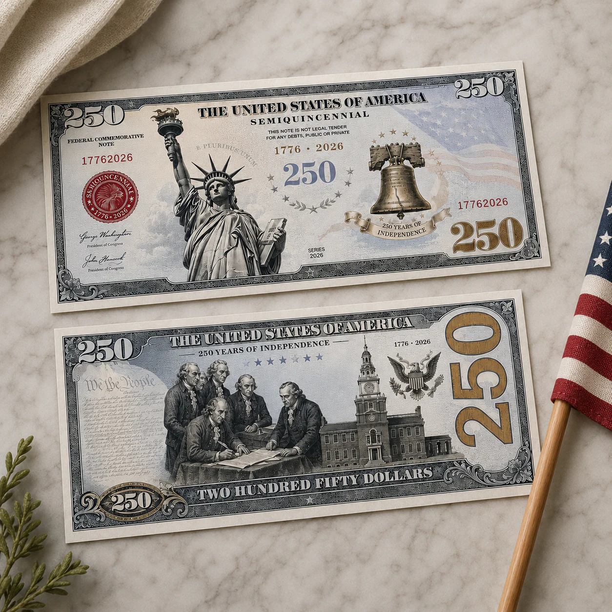 Pack of 20 – USA 250th Anniversary Semiquincentennial Commemorative Bills American Freedom Money Funny 4th of July Gift CH07 911828 - Image 3