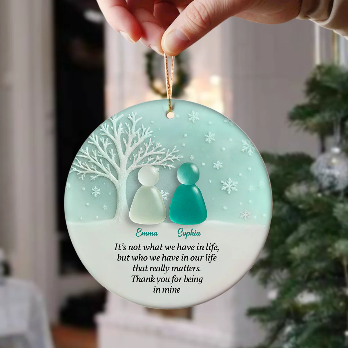 Personalized 2D Friendship Sea Glass Ceramic Ornament, Best Friend Christmas Gift CH07 899862 - Image 7