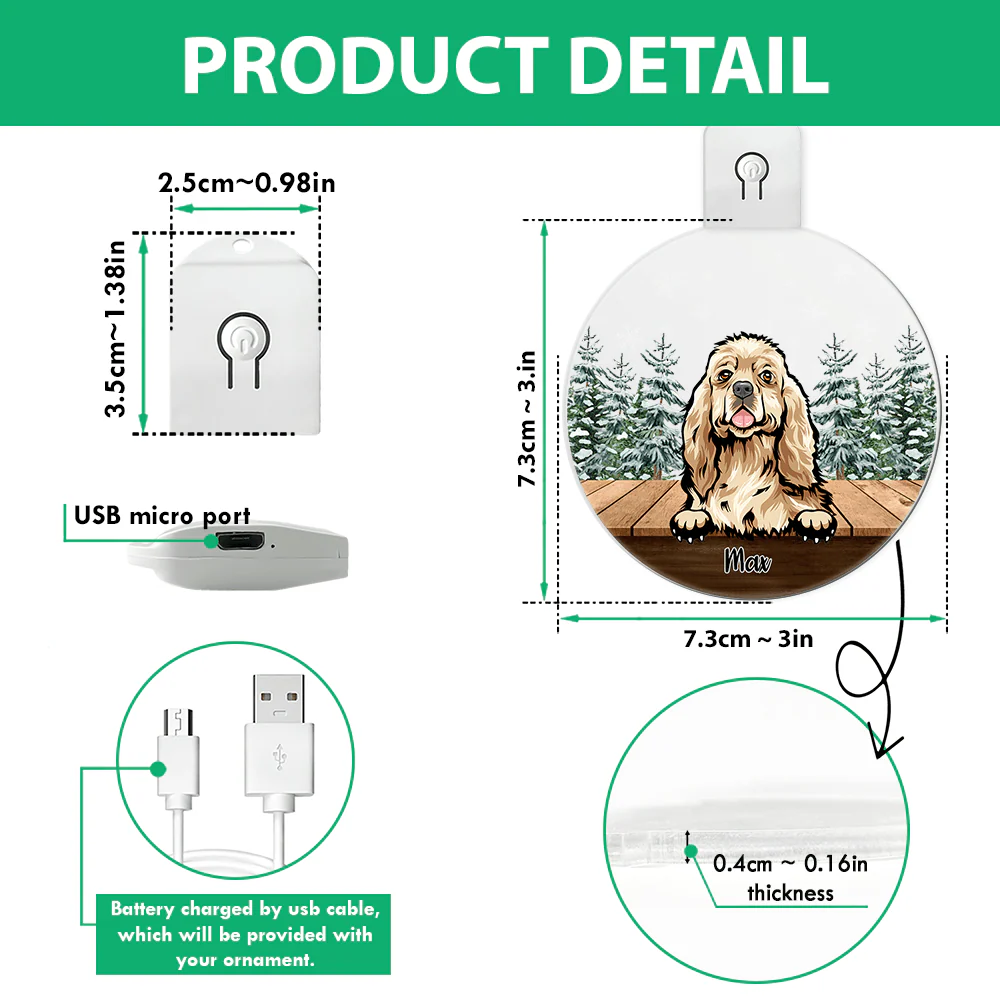Personalized Dog For Christmas Led Ornament TH10 892163 - Image 3