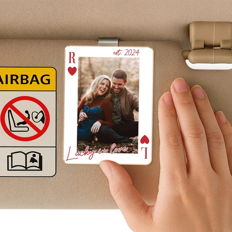 Personalized Couple Photo Car Visor Clip, Drive Safe Gift for Him, Valentines Day Gift for Boyfriend CH07 910430 - Image 4