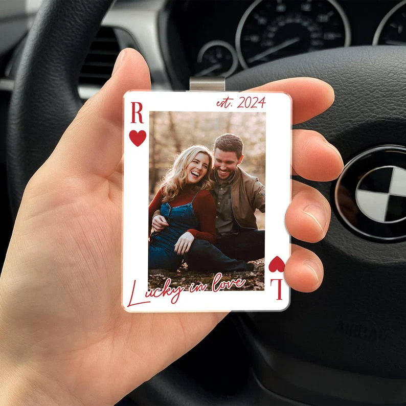 Personalized Couple Photo Car Visor Clip, Drive Safe Gift for Him, Valentines Day Gift for Boyfriend CH07 910430 - Image 7