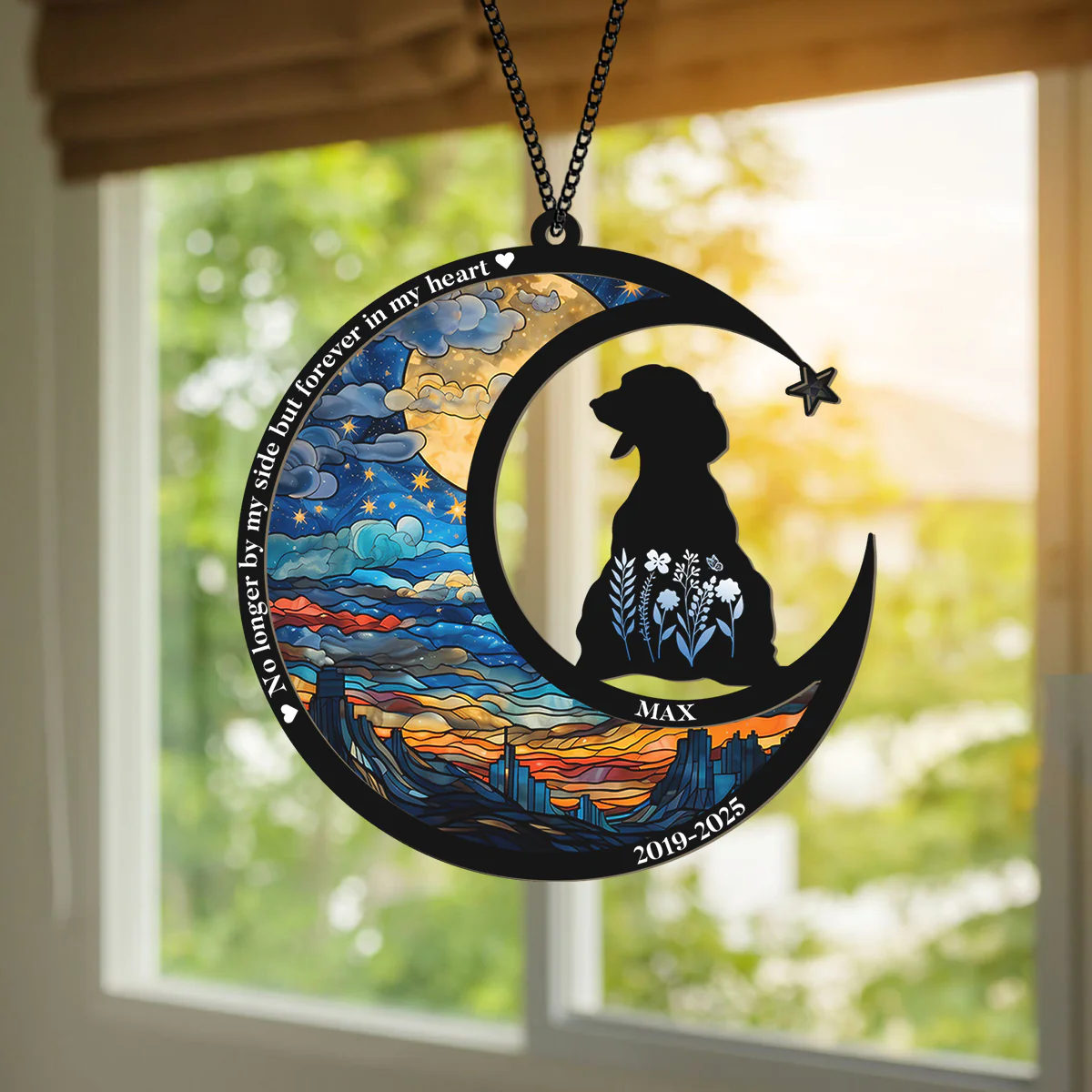 No Longer By My Side But Forever in My Heart Personalized Dog Memorial Suncatcher Gift For Dog Lovers CH07 896216 - Image 3