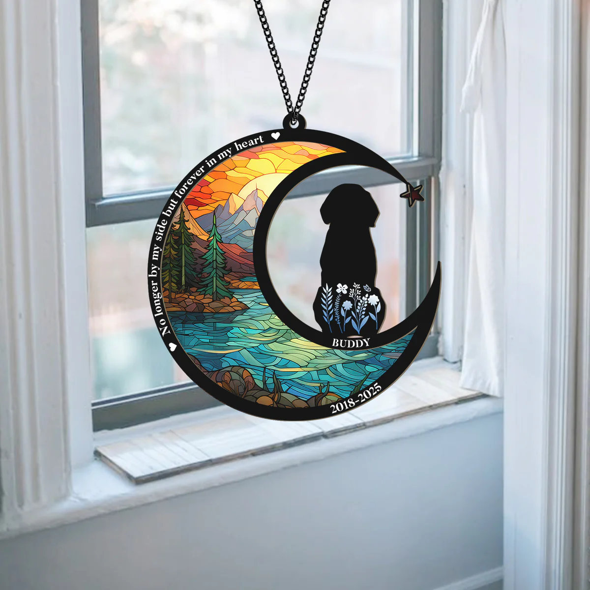 No Longer By My Side But Forever in My Heart Personalized Dog Memorial Suncatcher Gift For Dog Lovers CH07 896216 - Image 6