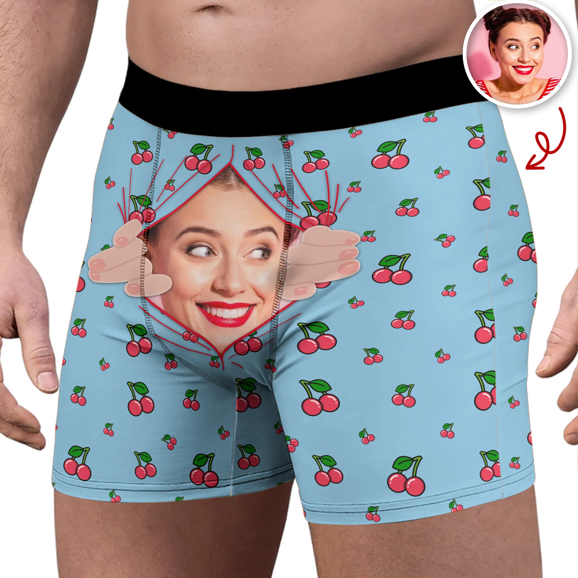 Personalized Funny Face Men's Boxer Brief, Custom Underwear for Him, Valentine, Anniversary Gift CH07 895592 - Image 2