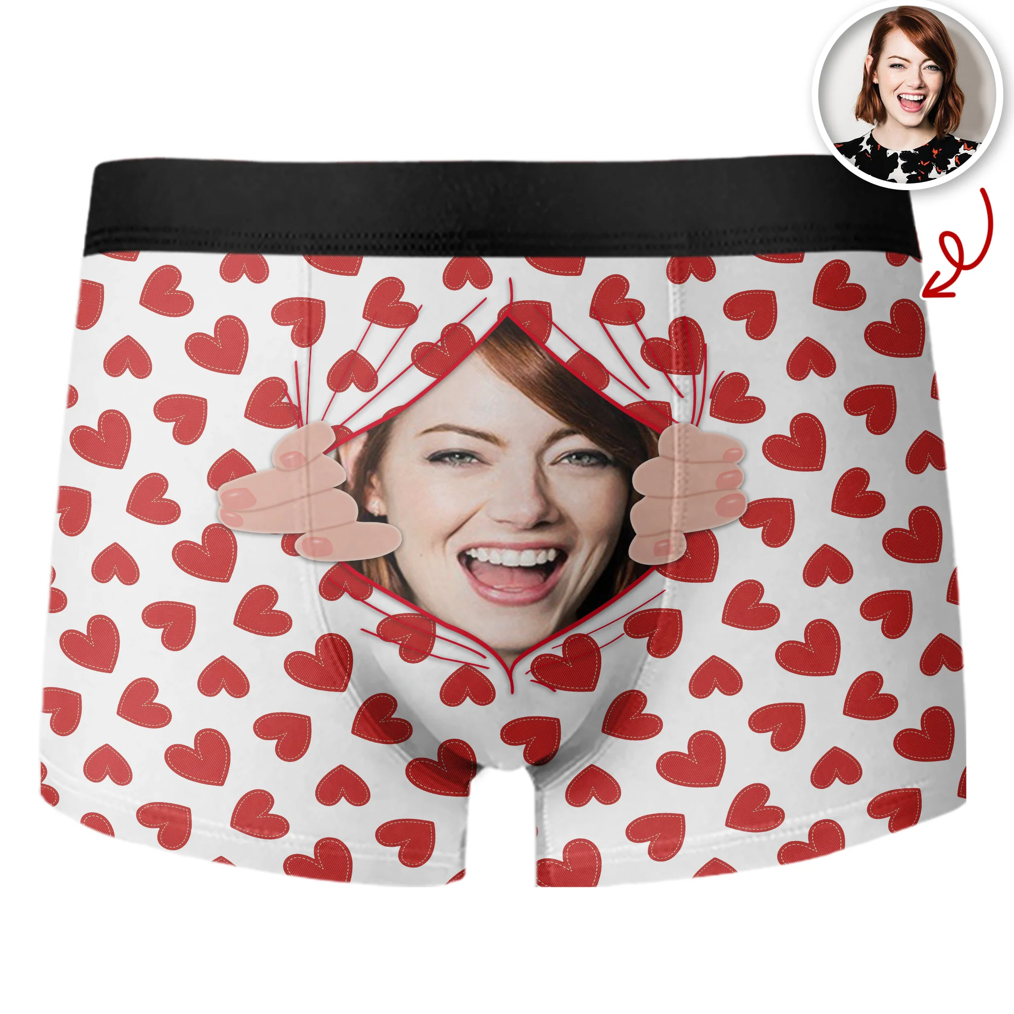 Personalized Funny Face Men's Boxer Brief, Custom Underwear for Him, Valentine, Anniversary Gift CH07 895592 - Image 3