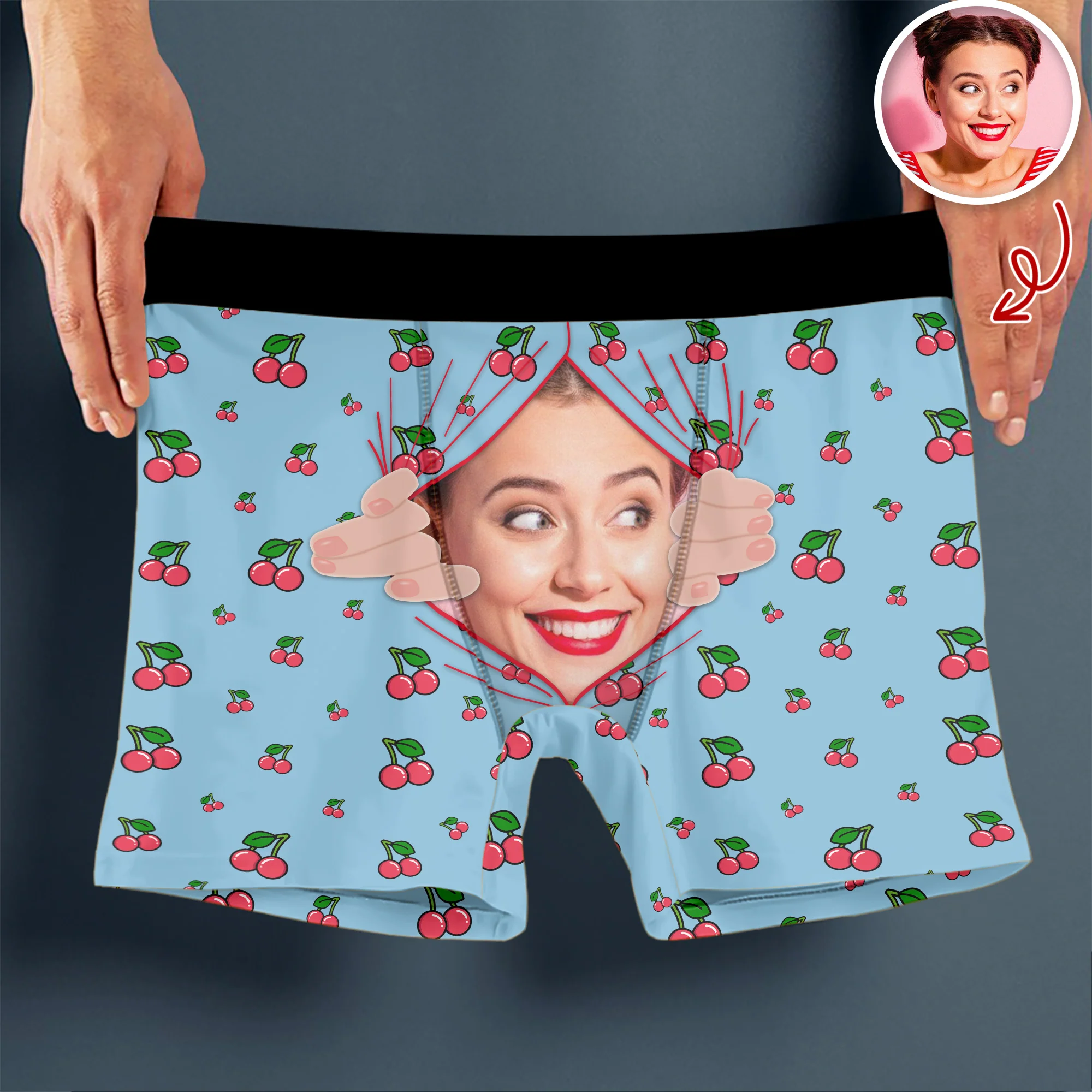 Personalized Funny Face Men's Boxer Brief, Custom Underwear for Him, Valentine, Anniversary Gift CH07 895592 - Image 4