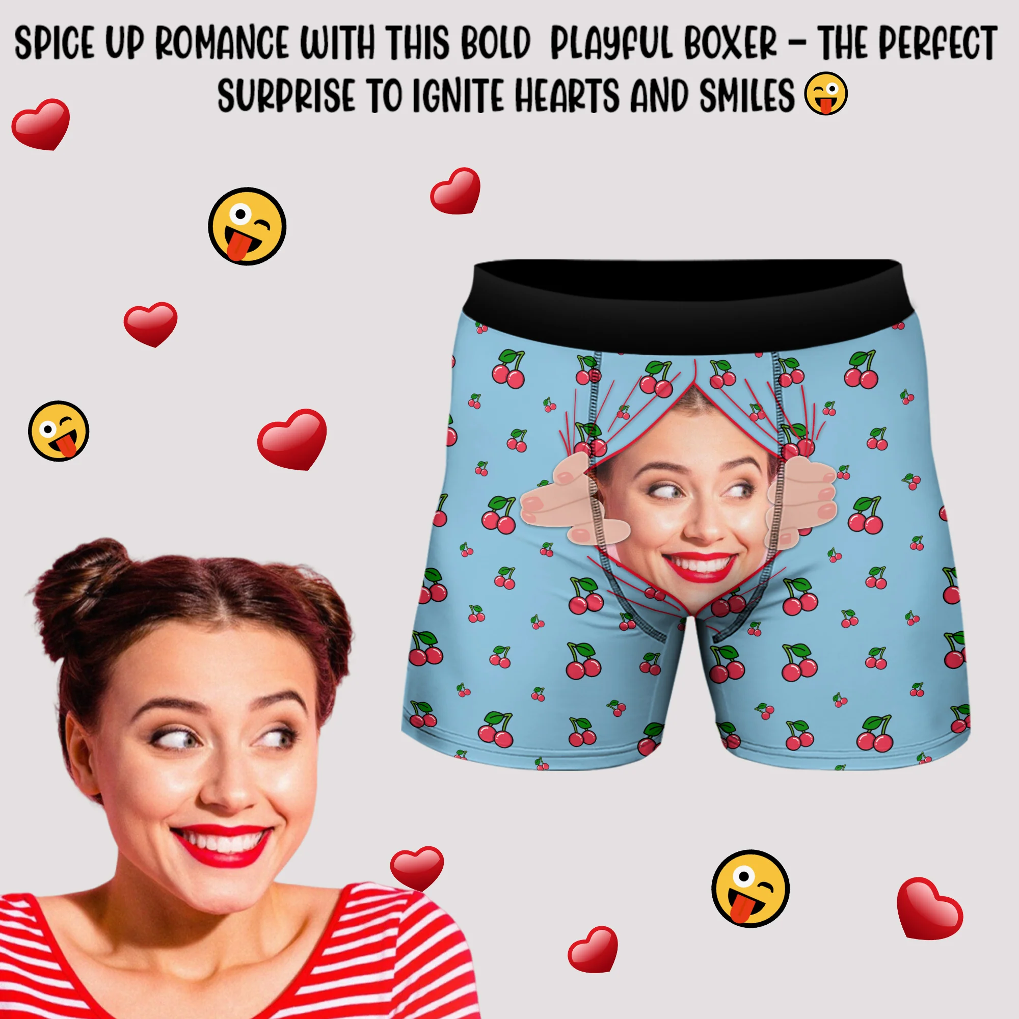 Personalized Funny Face Men's Boxer Brief, Custom Underwear for Him, Valentine, Anniversary Gift CH07 895592 - Image 6