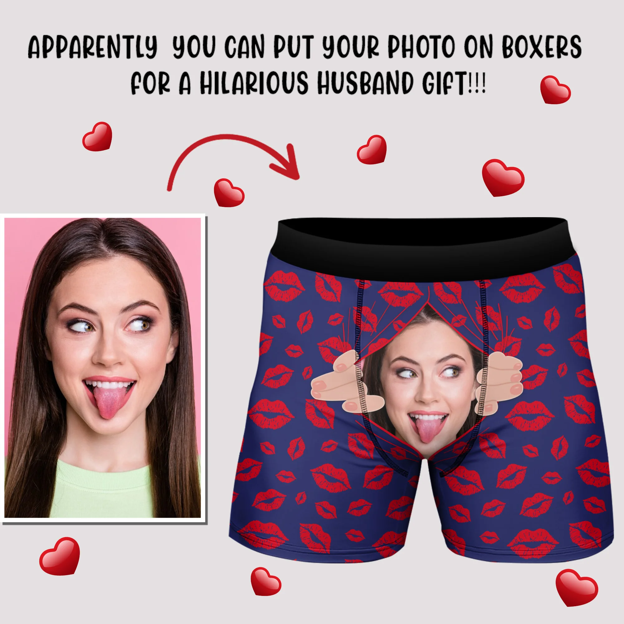 Personalized Funny Face Men's Boxer Brief, Custom Underwear for Him, Valentine, Anniversary Gift CH07 895592 - Image 7