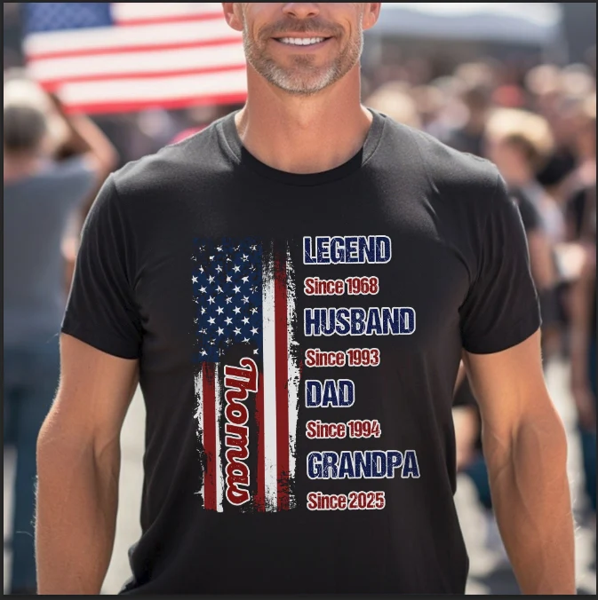 Personalized Legend Husband Dad Papa US Flag Dark Shirt CH07 895832 - Image 3