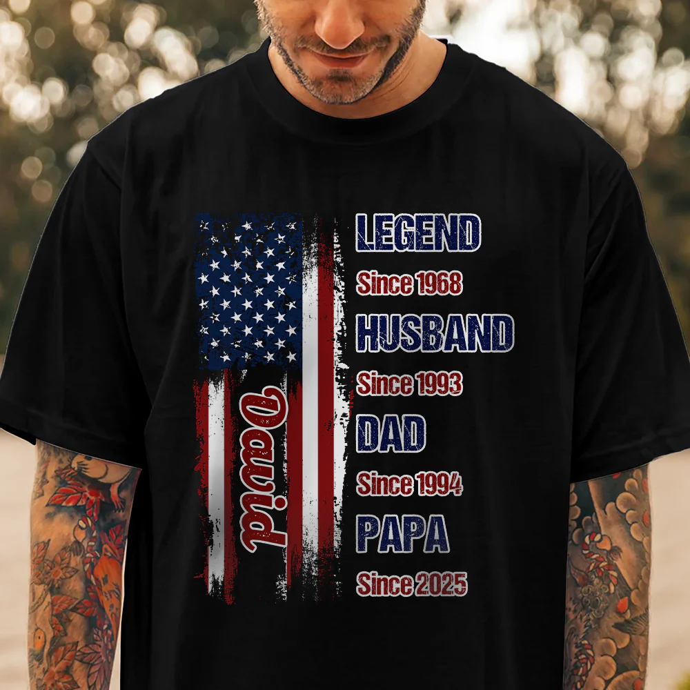 Personalized Legend Husband Dad Papa US Flag Dark Shirt CH07 895832 - Image 4