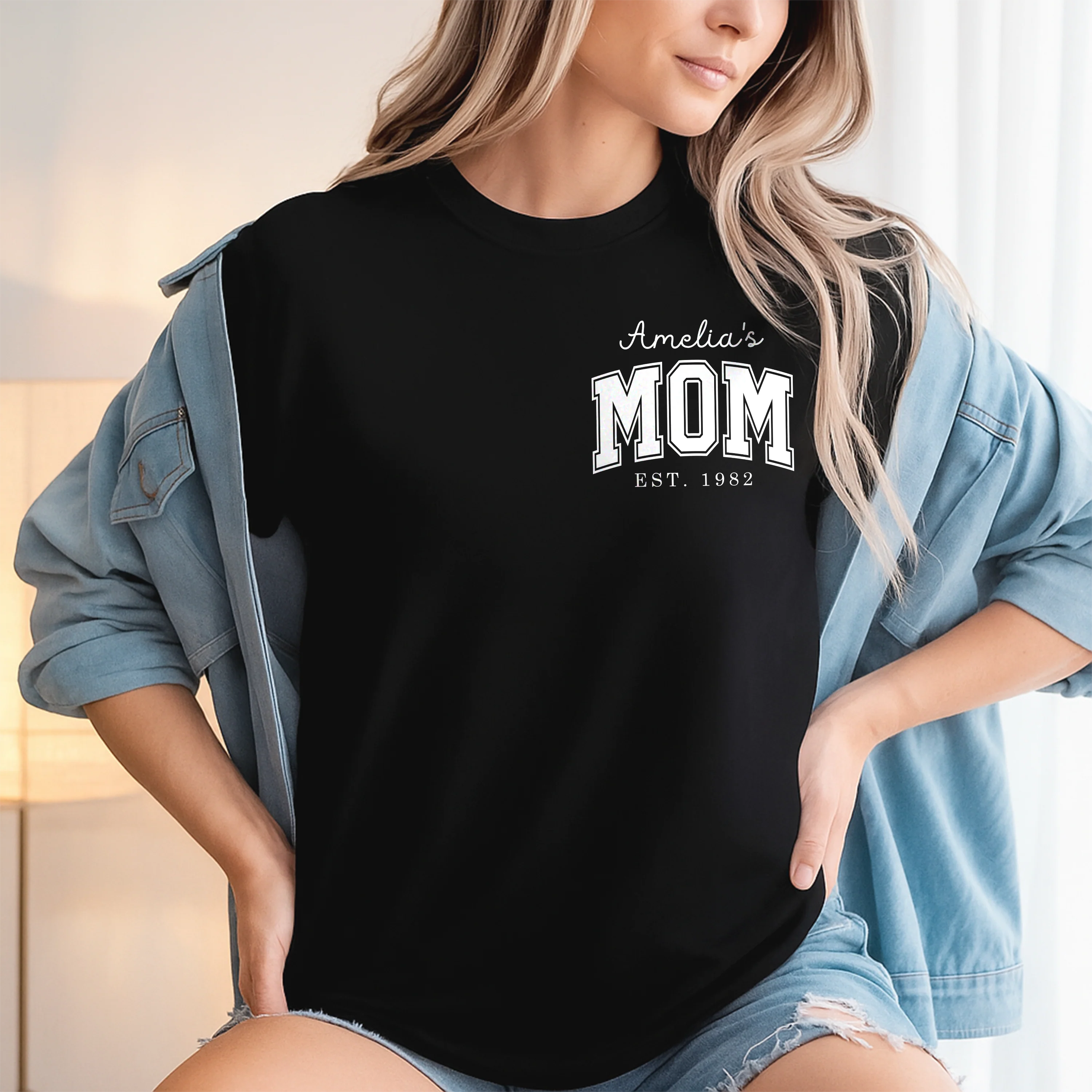 Personalized Mom EST Dark Shirt With Kid Name CH07 910844 - Image 2