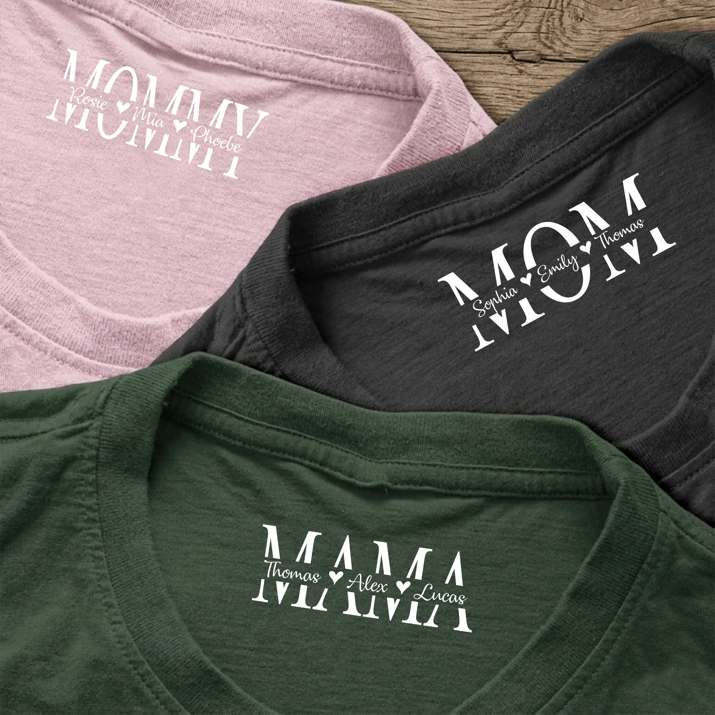 Personalized Mom Neck Print Shirt With Kid Name, Mothers Day Gift CH07 910928 - Image 4