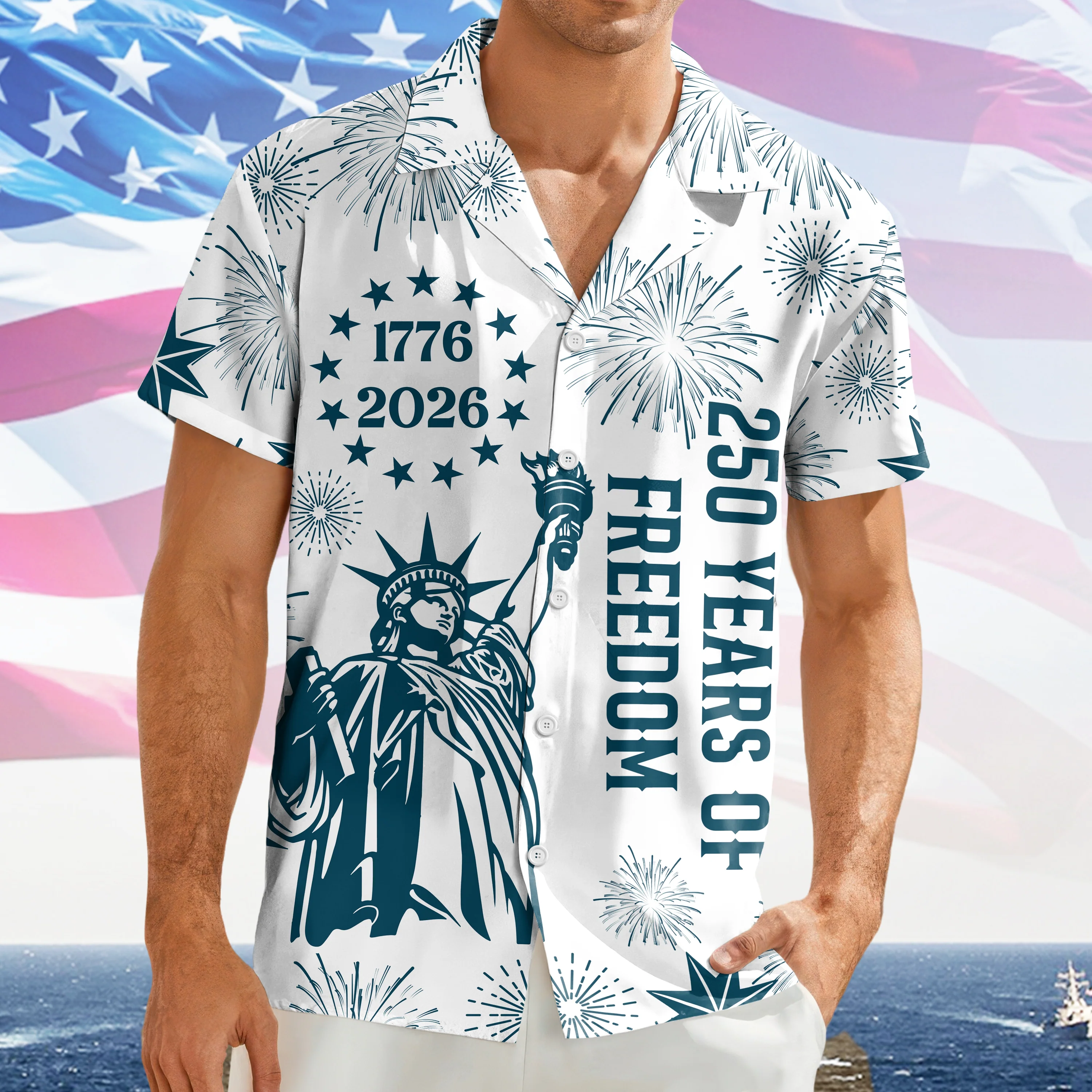 Personalized USA 250 Years of Independence 1776-2026 Hawaii Shirt CH07 910514 - Image 7