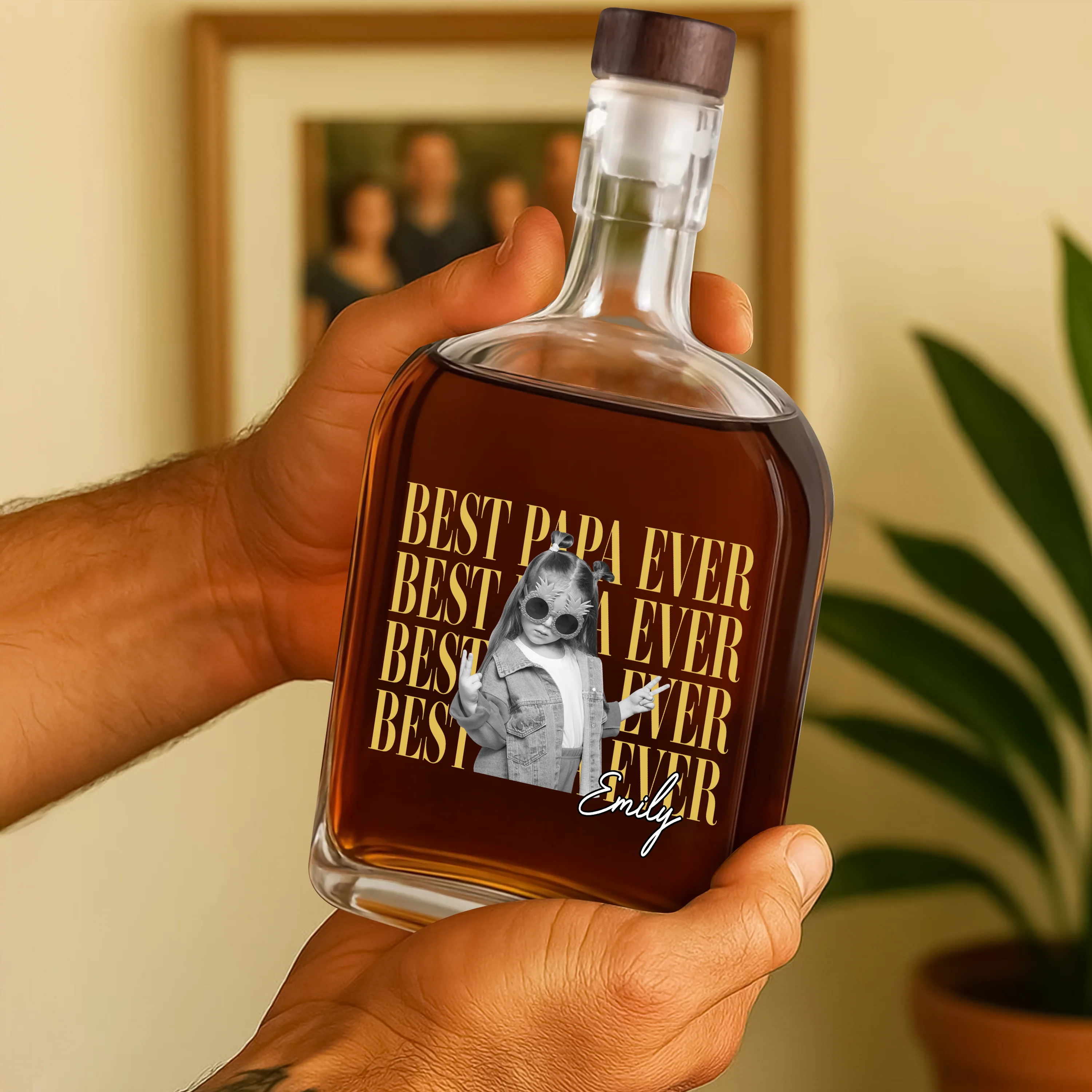 Personalized Vintage Photo Best Dad Mom Ever Whiskey Bottle CH07 911516 - Image 7