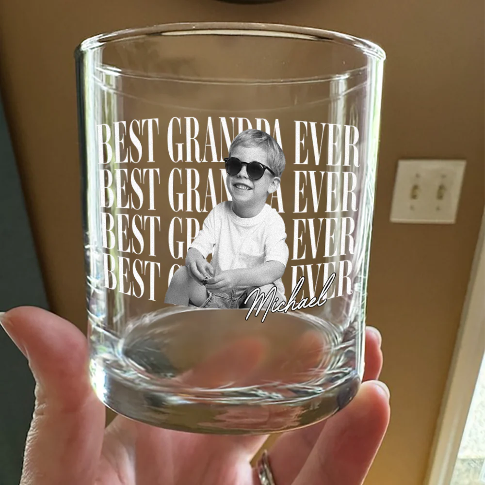 Personalized Vintage Photo Best Dad Mom Ever Whiskey Glass CH07 911518 - Image 6