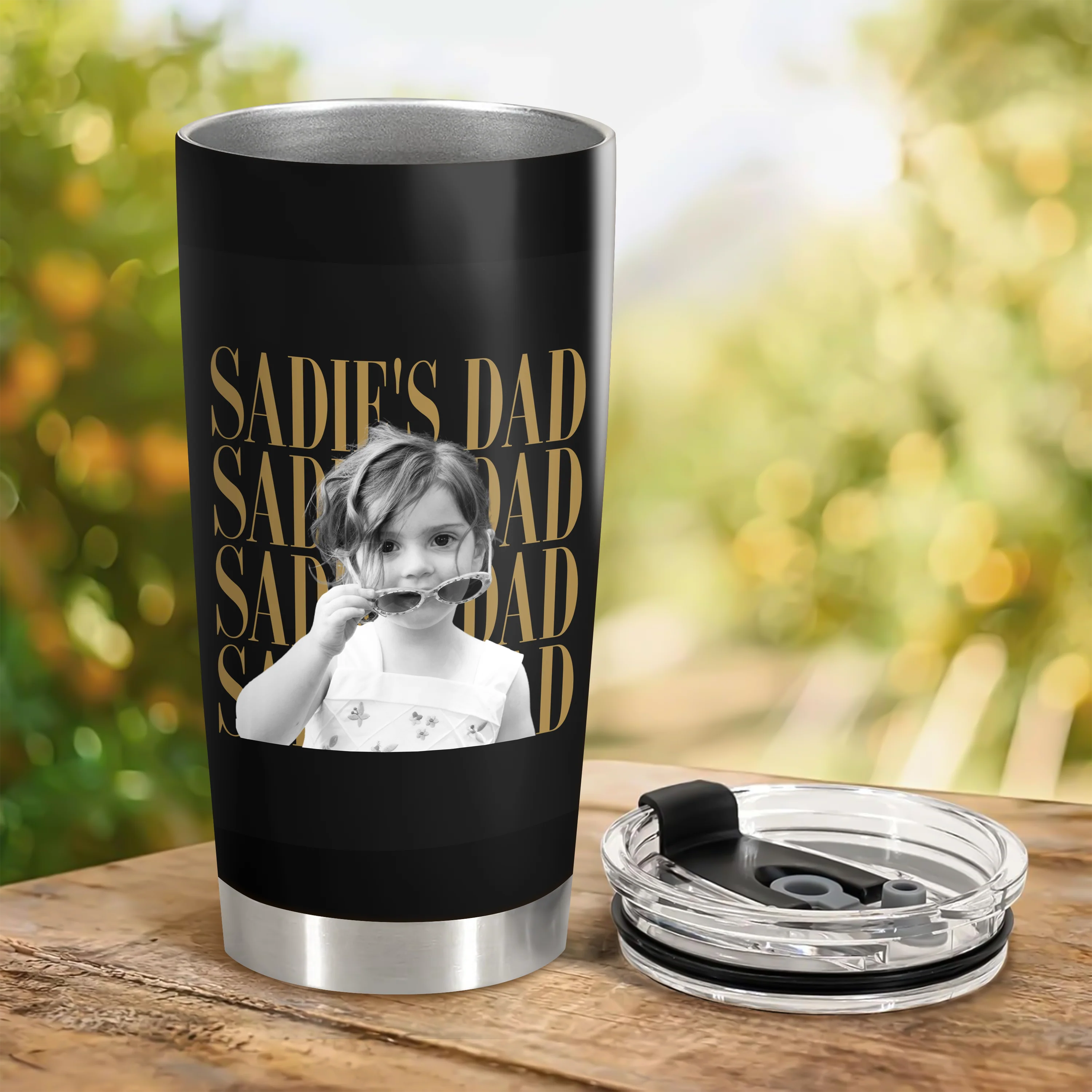 Personalized Vintage Photo Dad, Mom Fat Tumbler Kid Photo Tumbler CH07 911750 - Image 2