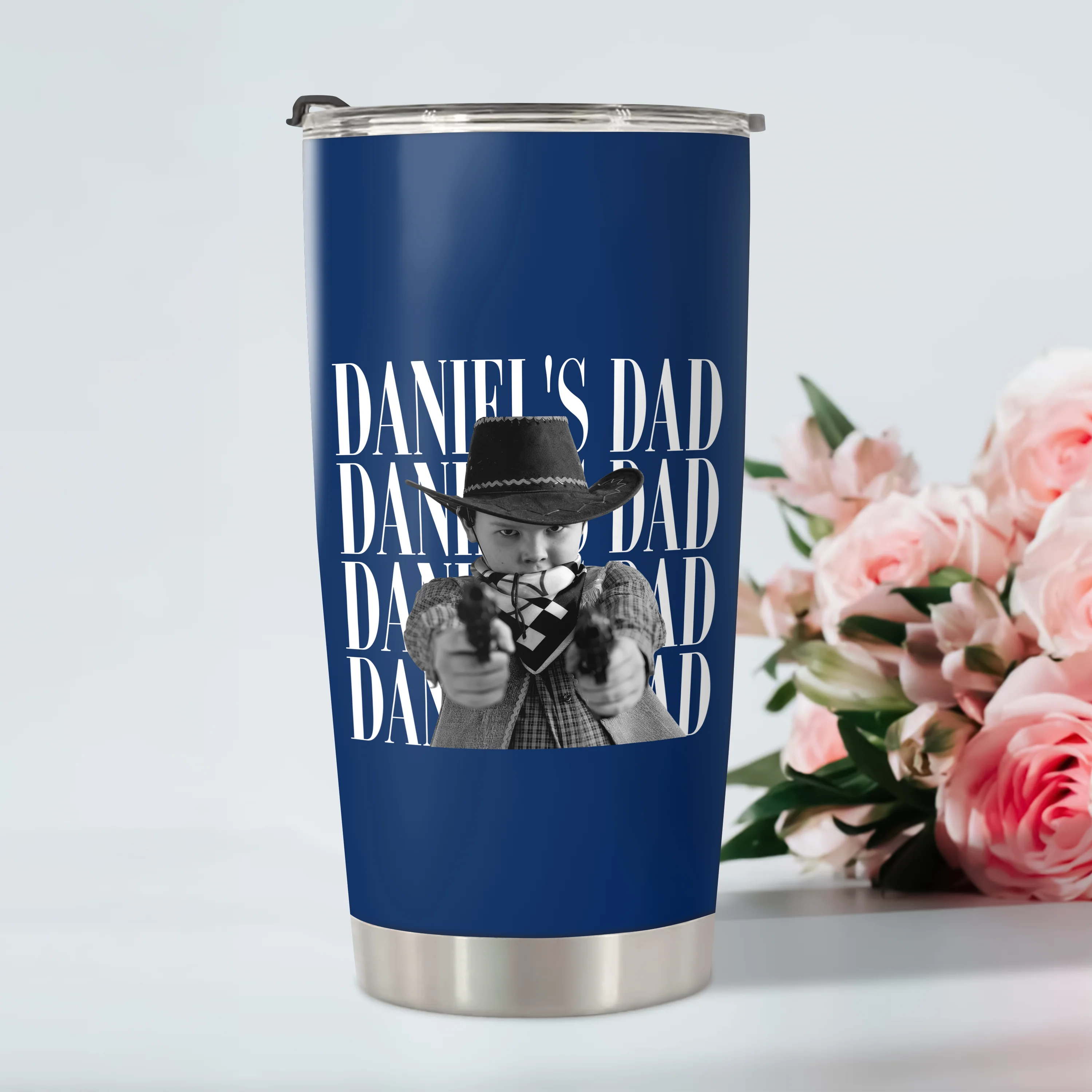 Personalized Vintage Photo Dad, Mom Fat Tumbler Kid Photo Tumbler CH07 911750 - Image 3