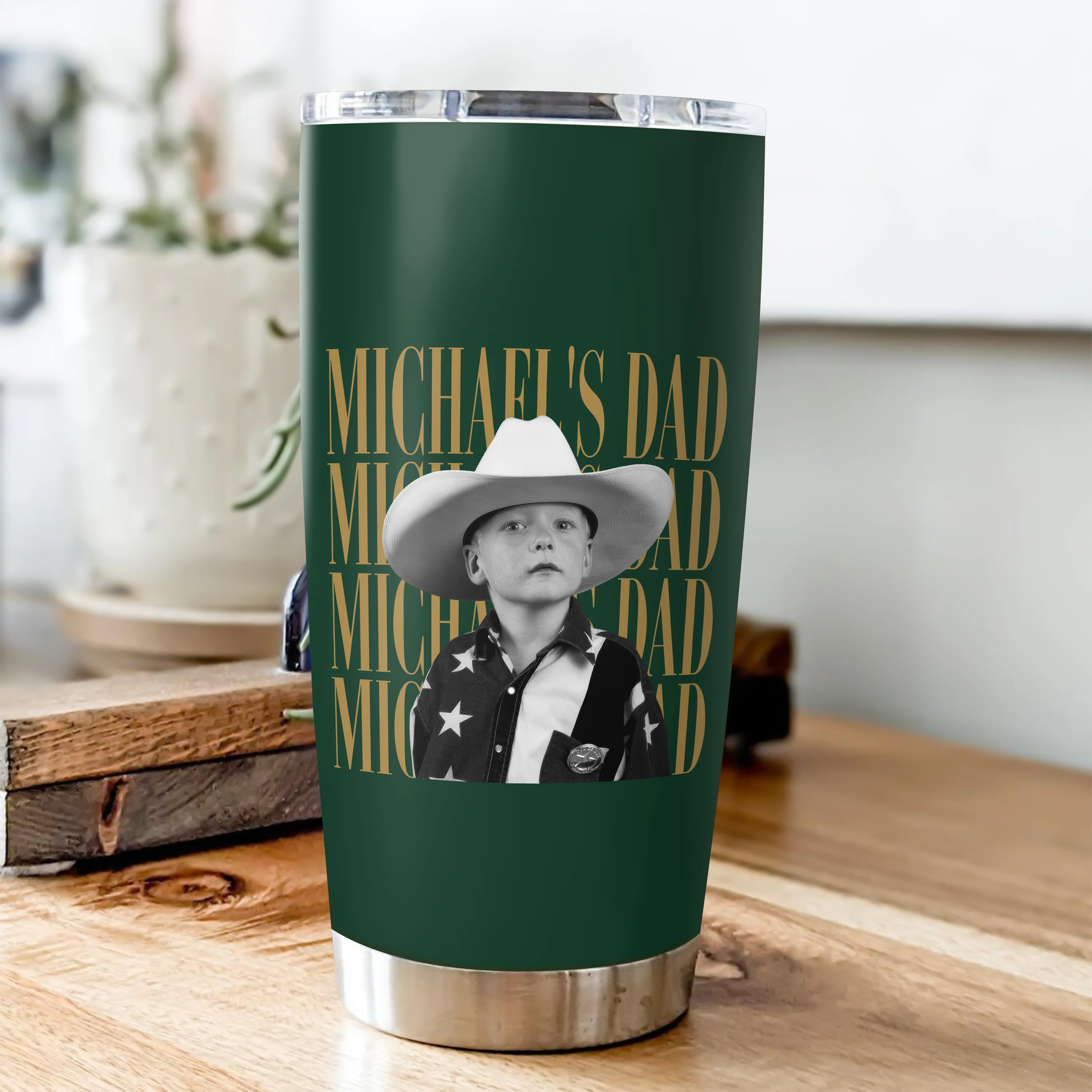 Personalized Vintage Photo Dad, Mom Fat Tumbler Kid Photo Tumbler CH07 911750 - Image 4