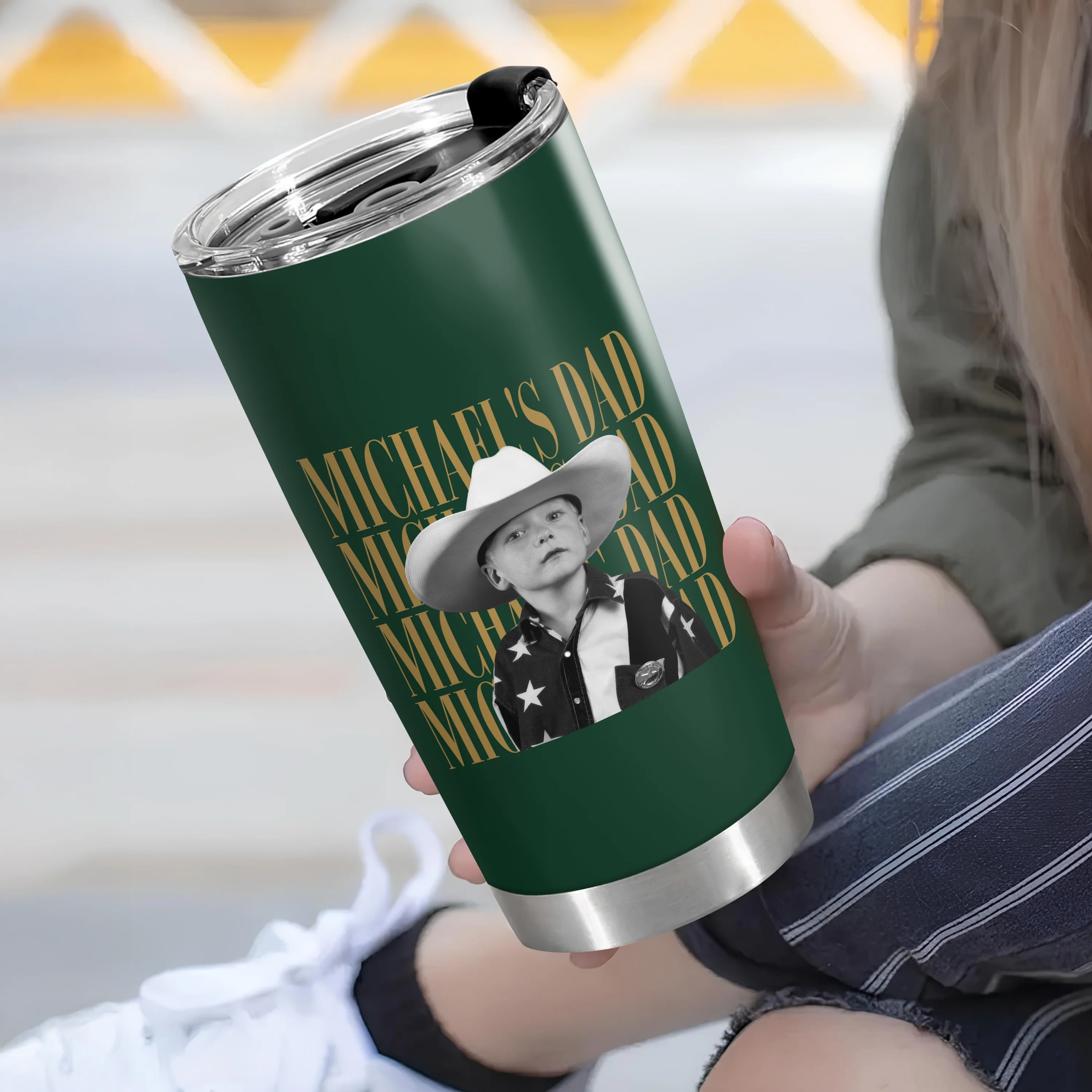 Personalized Vintage Photo Dad, Mom Fat Tumbler Kid Photo Tumbler CH07 911750 - Image 7