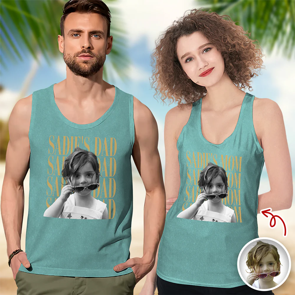 Personalized Vintage Photo Dad, Mom Tanktop CH07 911702 - Image 8