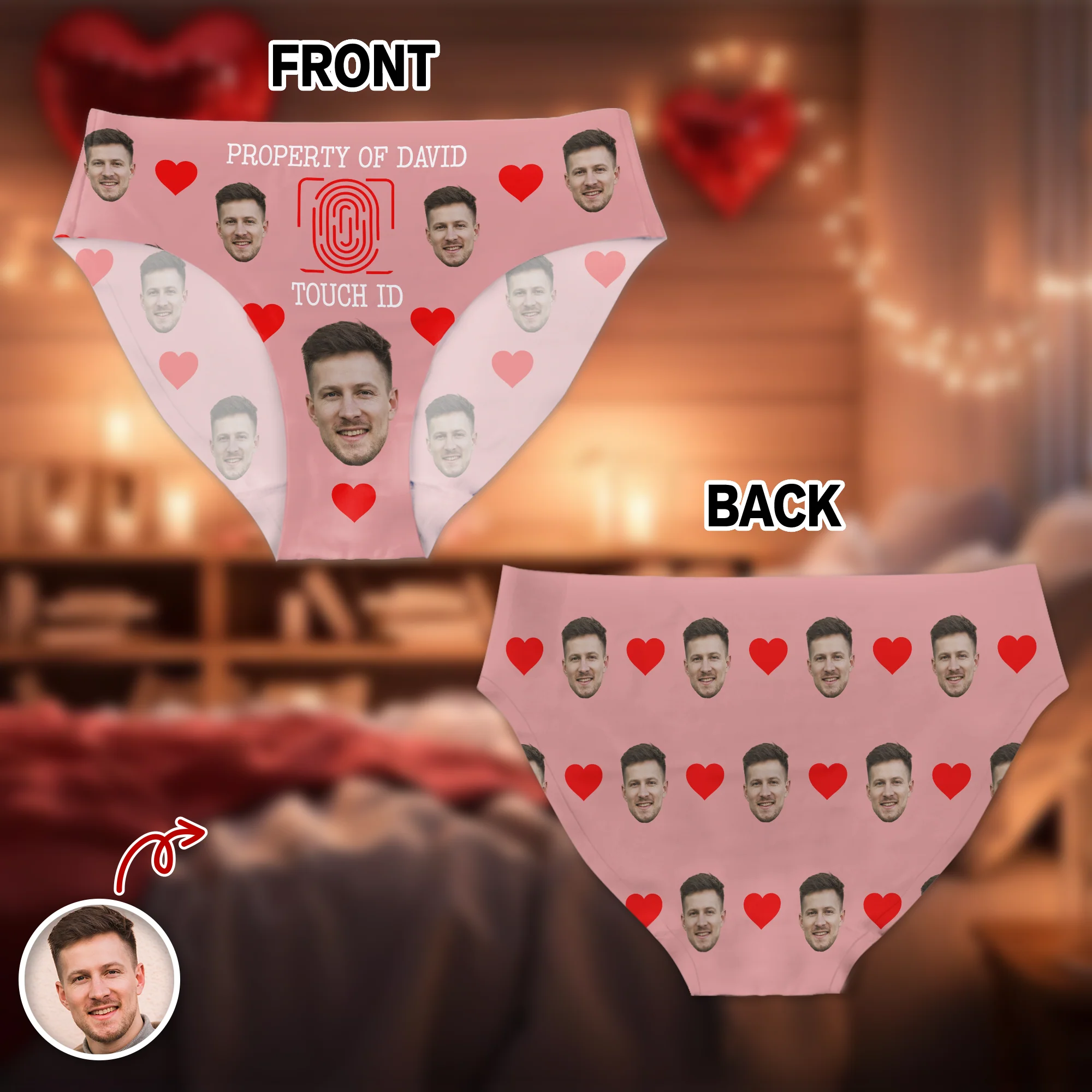 Property Of Husband Boyfriend Photo Personalized Funny Face Underwear for Women CH07 910136 - Image 6