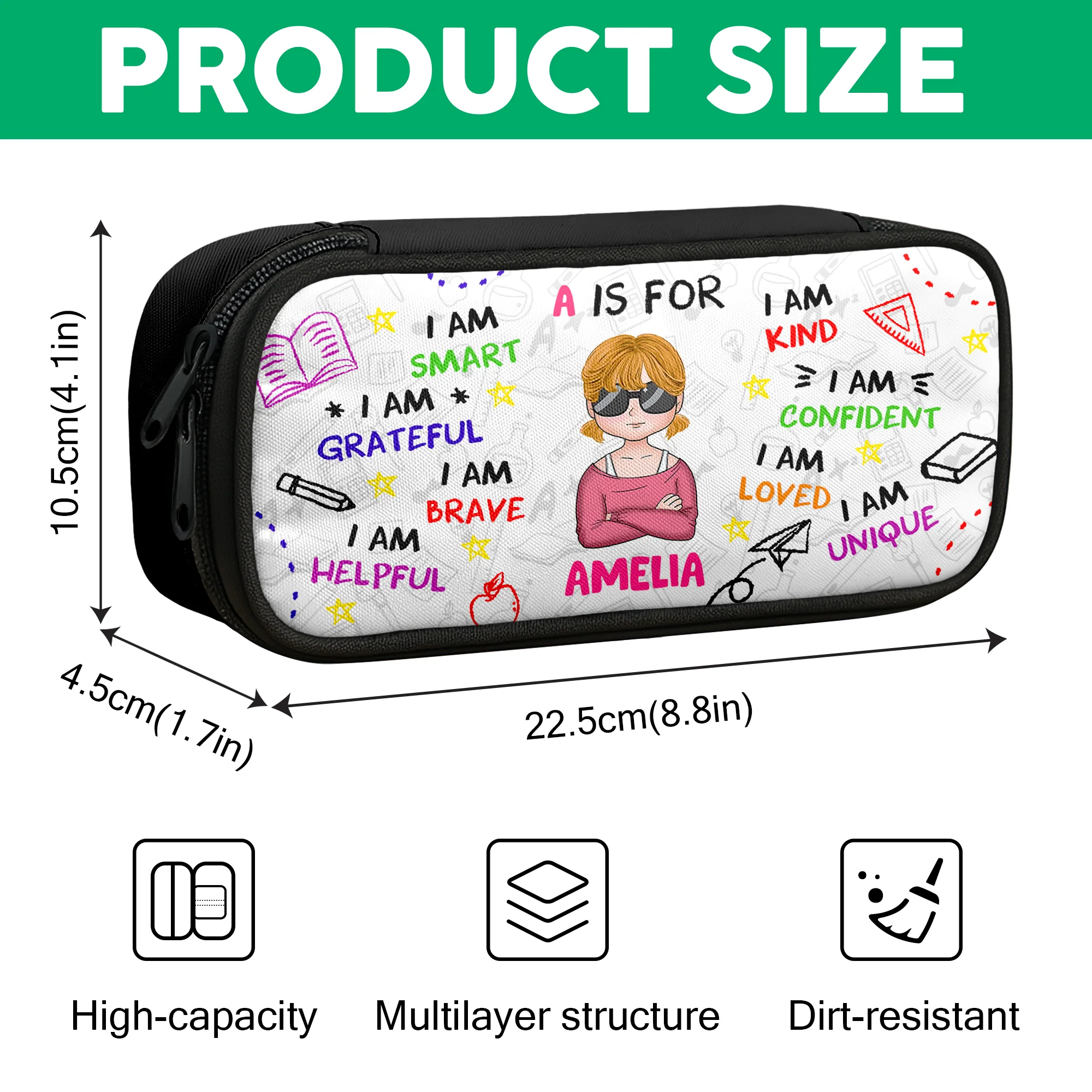 School Kid Affirmations - Personalized Pencil Case Back To School Gift For Daughter Son CH07 896262 - Image 7